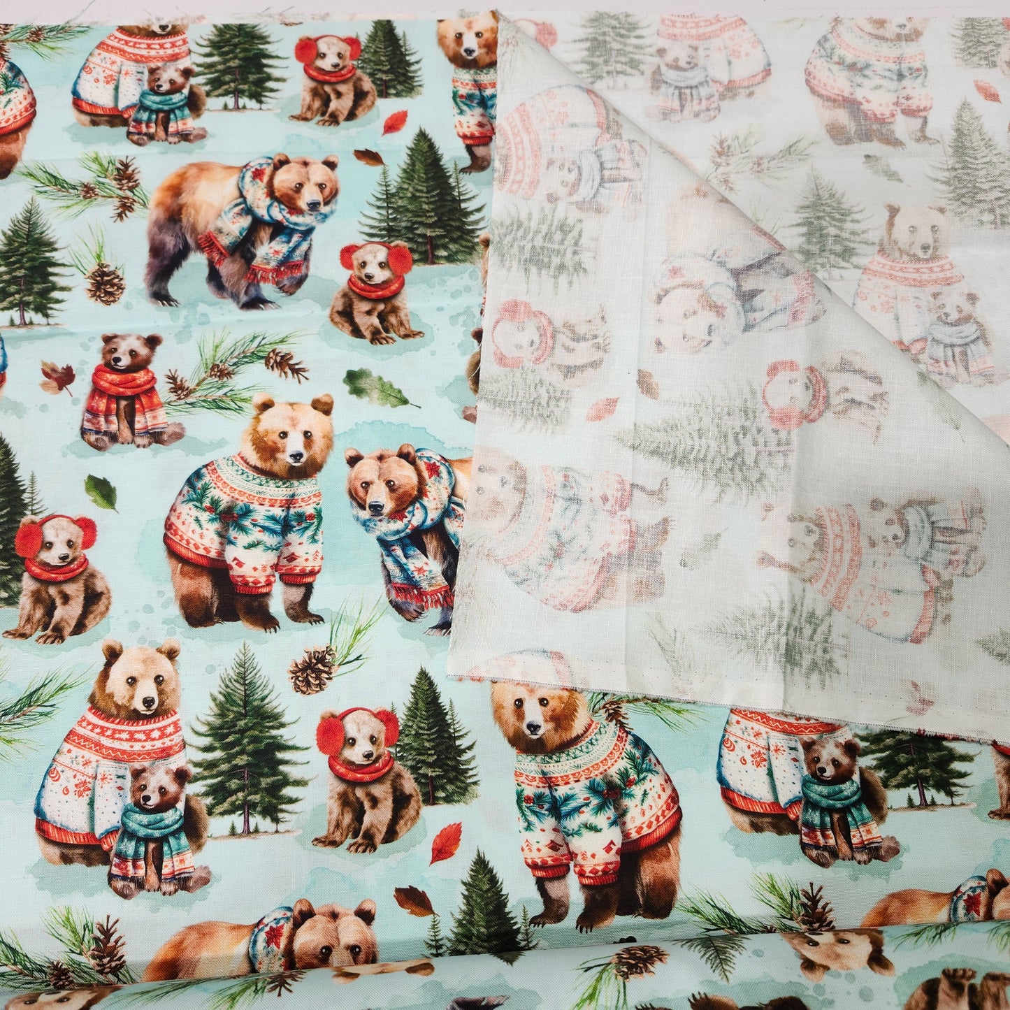 Cotton, Merry Beary, Blue