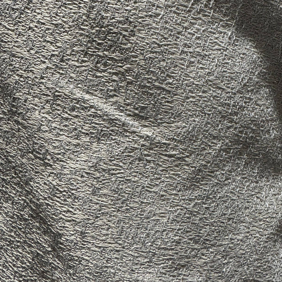 Solid grey polyester fabric with a subtle textured surface for upholstery and home décor