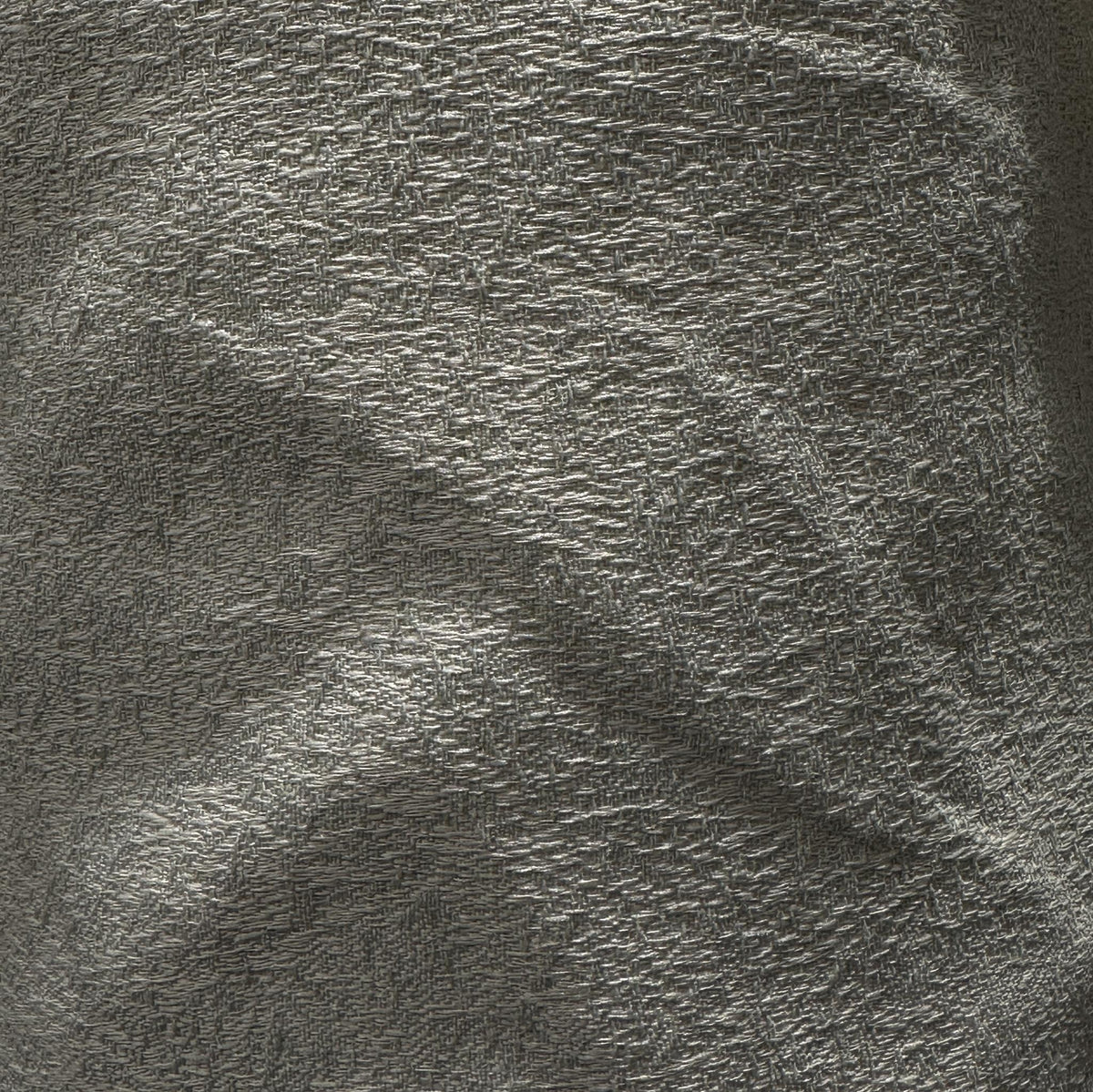 Solid grey polyester fabric with a subtle textured surface for upholstery and home décor
