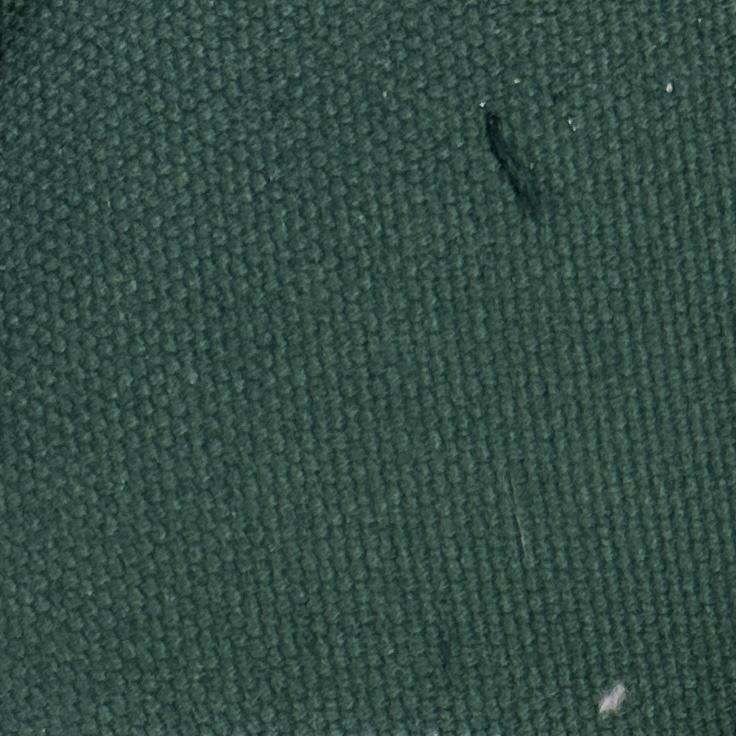 Solid green heavy cotton canvas fabric with a dense, sturdy woven texture