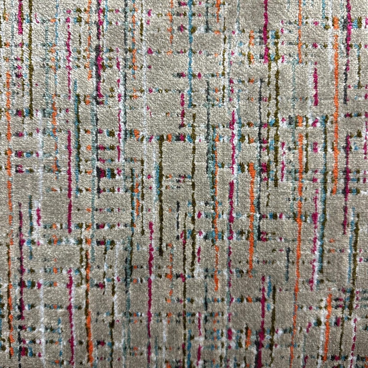 100% silk velvet rainbow crash fabric with rich multicolour texture