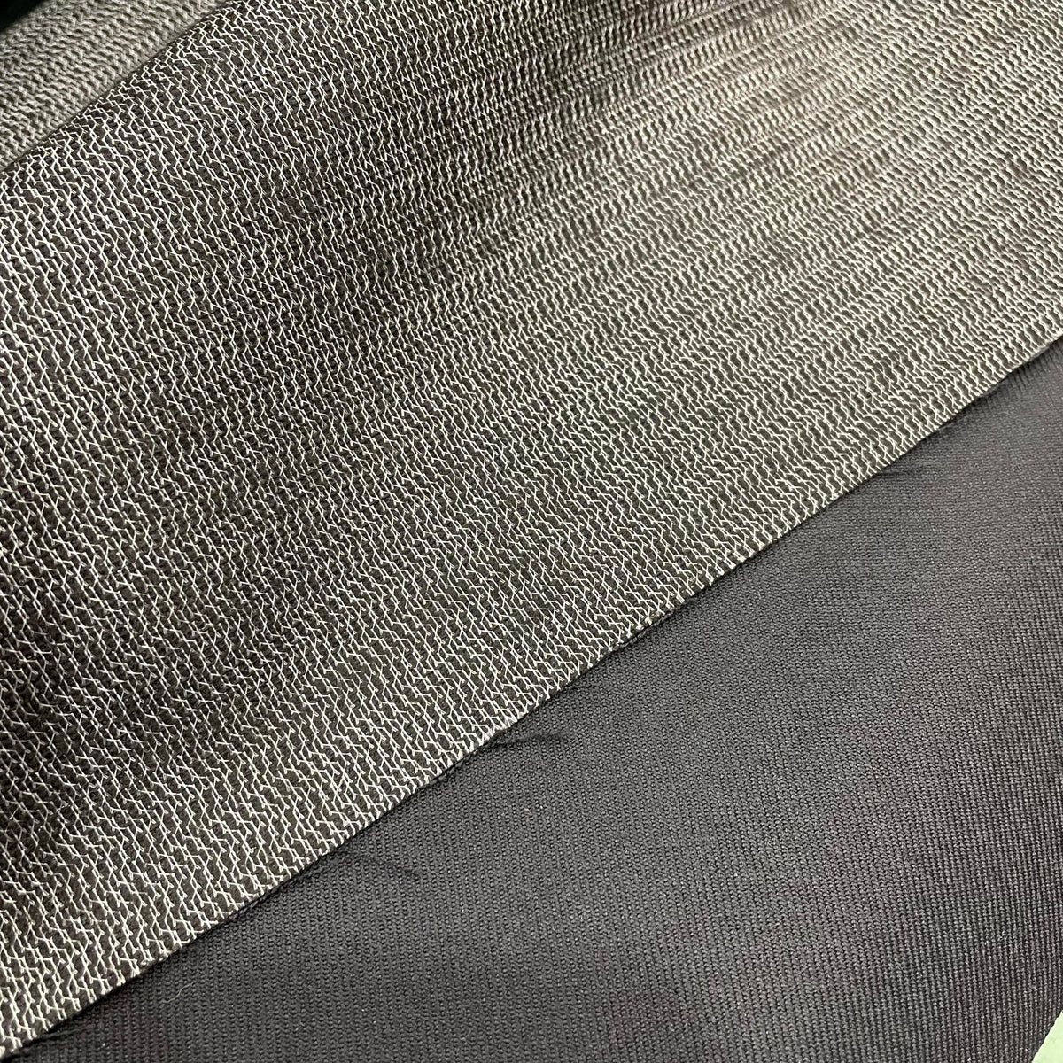 Black and grey fire retardant 100% wool fabric for apparel and light upholstery