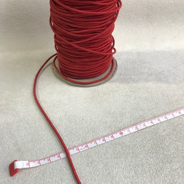Burgundy 3 mm elastic cord trim with a narrow flexible construction