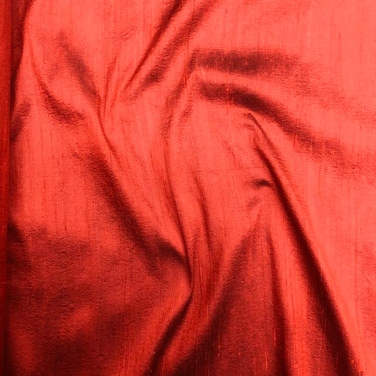Dupioni Silk Fabric Navago Red