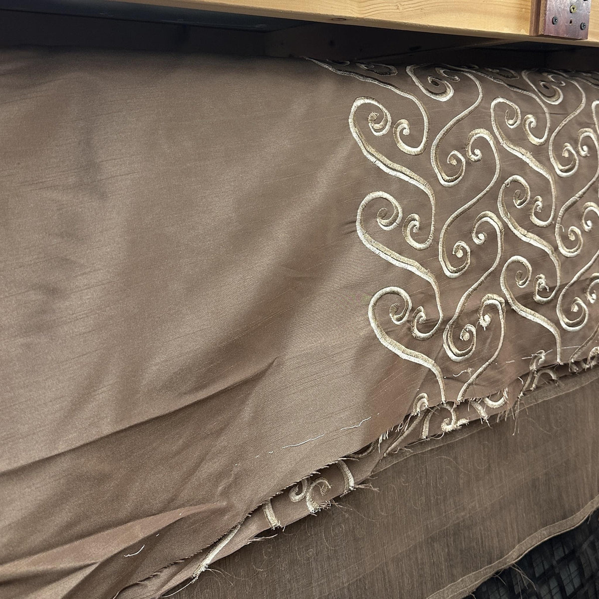 Wide width brown drapery fabric for curtains, window treatments and home décor