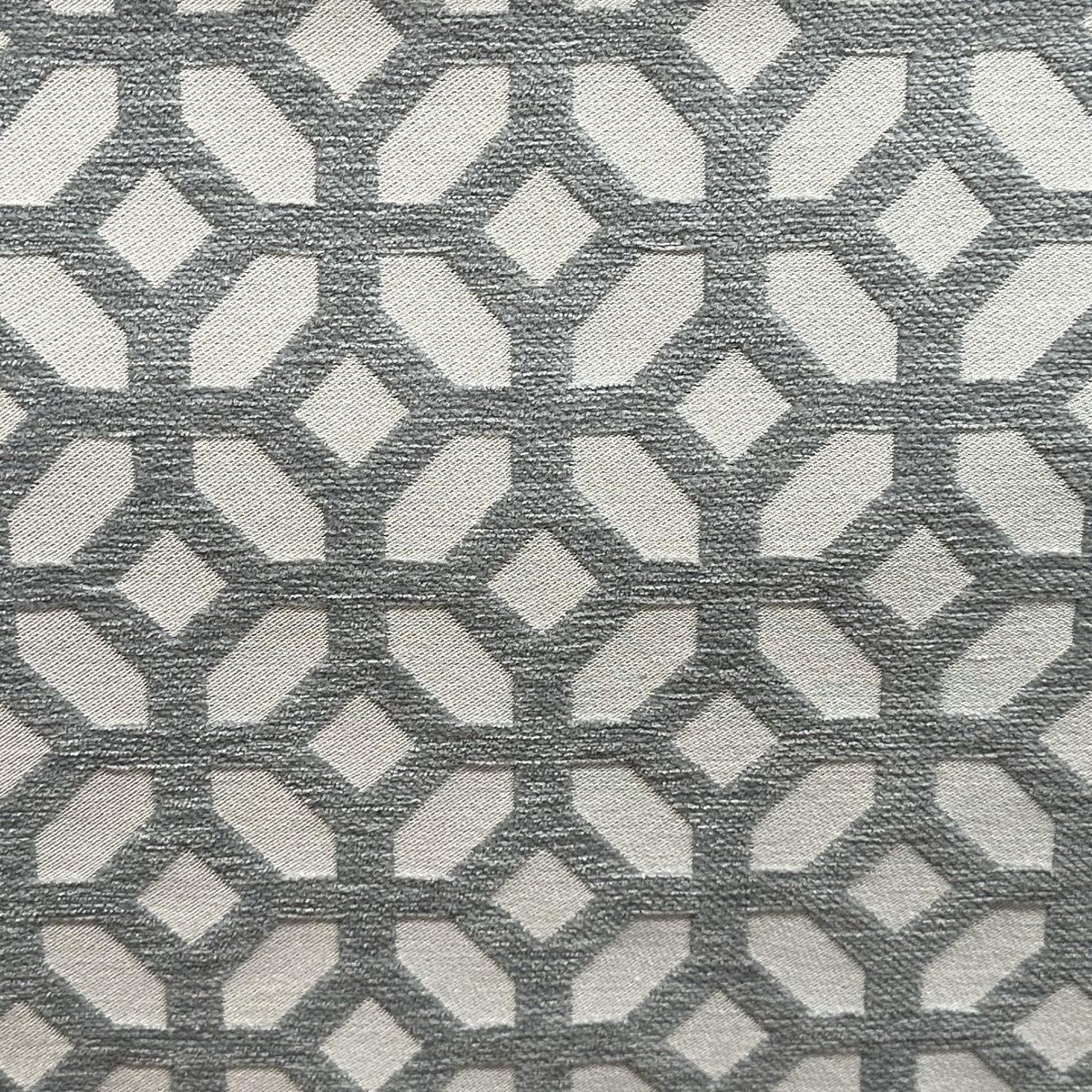 Grey upholstery velvet fabric with honey nature-inspired pattern