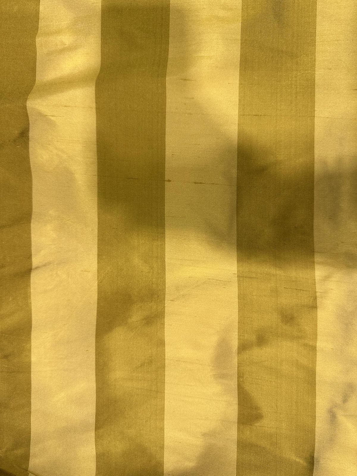 100% silk stripe fabric in gold for apparel and home décor