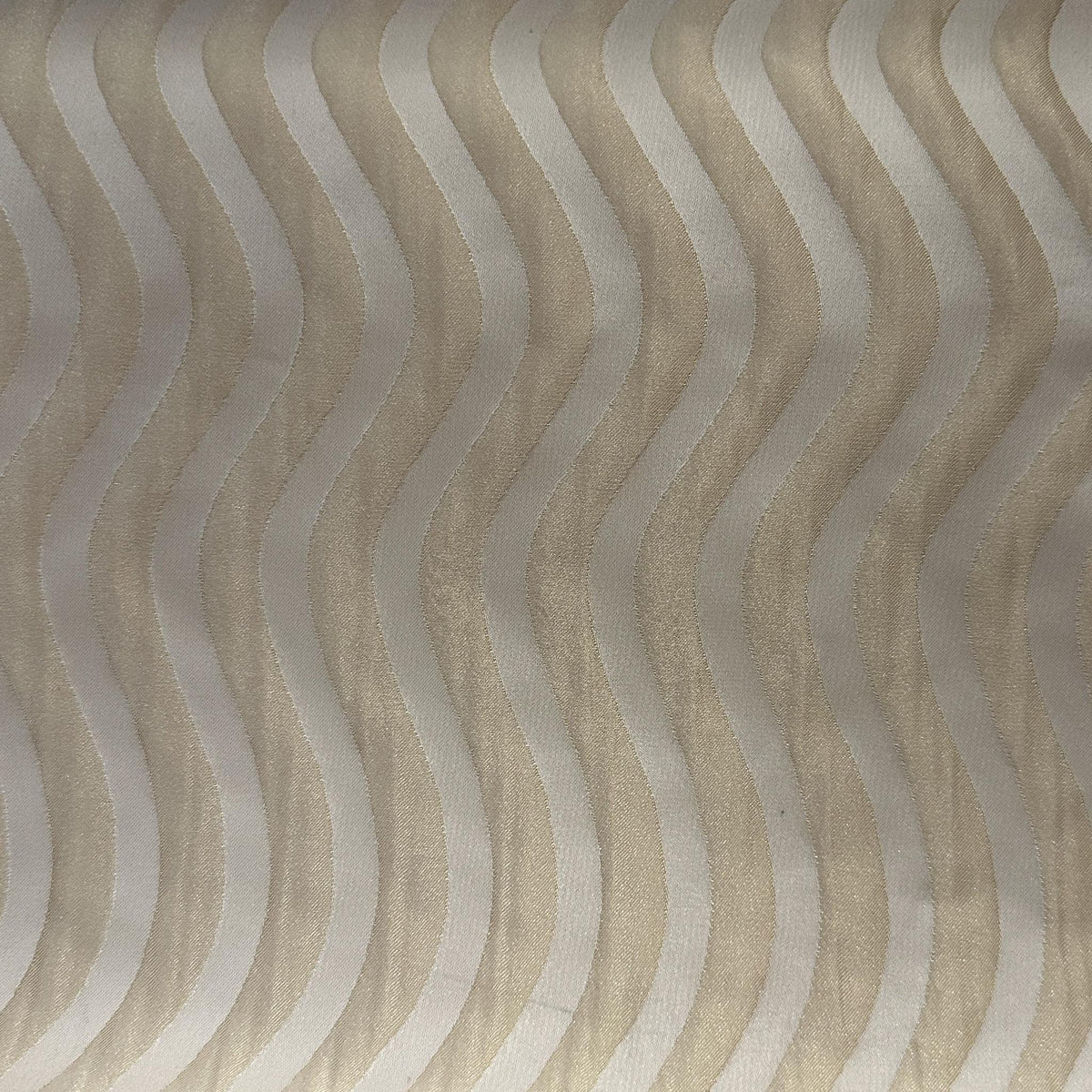 Gold upholstery fabric with a decorative wave pattern for furniture, drapery and home décor