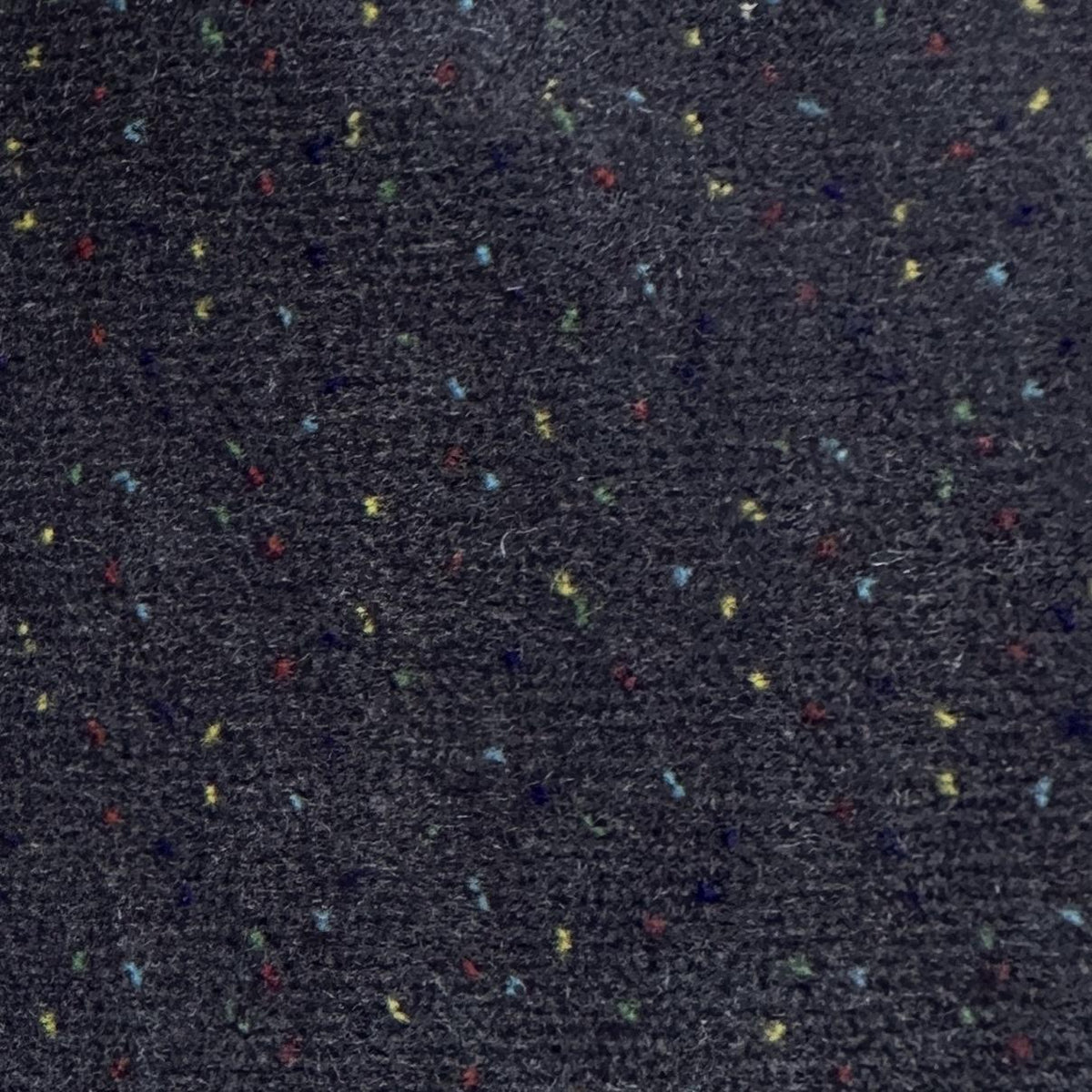 Blue velvet upholstery fabric with small multicolour confetti flecks