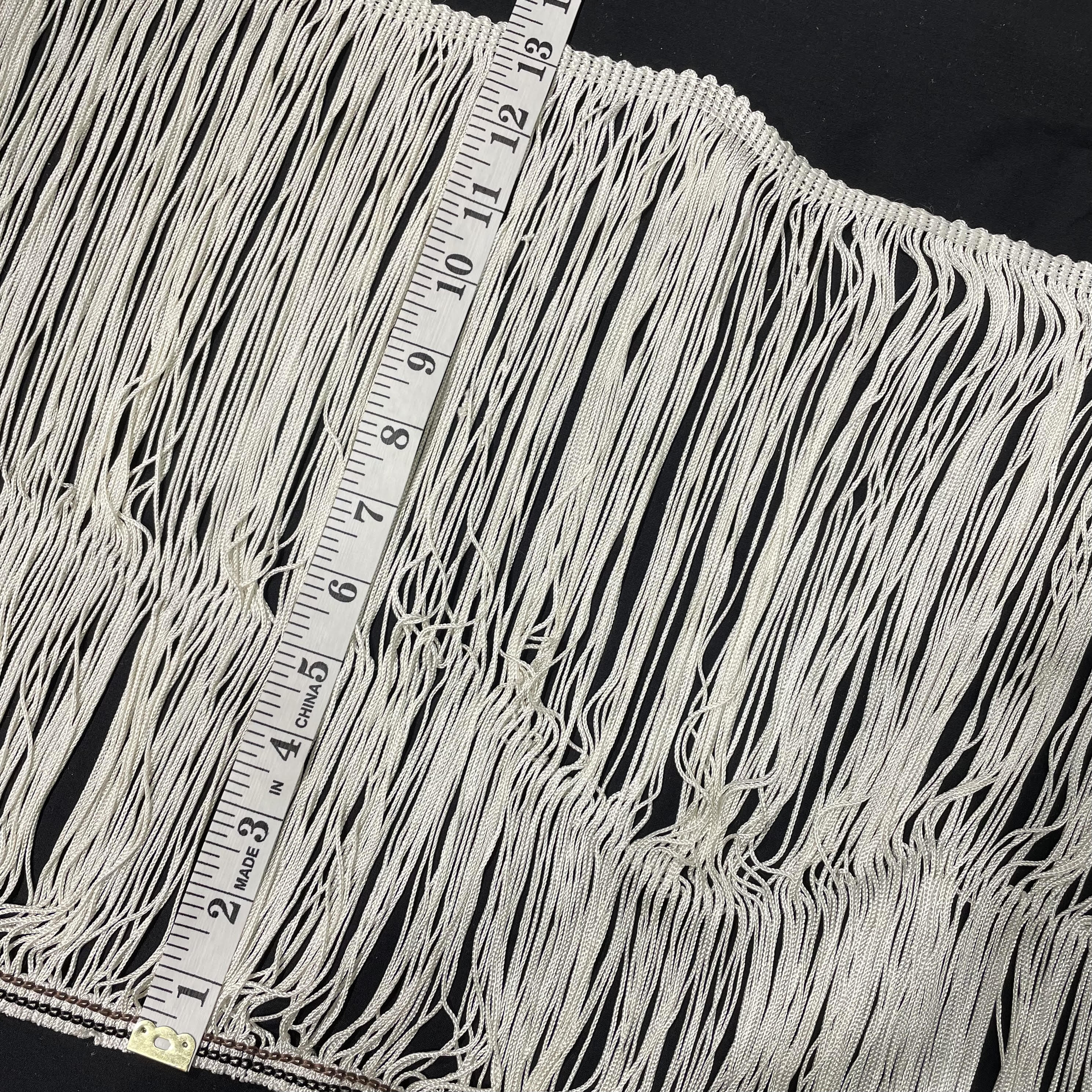 13 Inch Long Fringe Cream