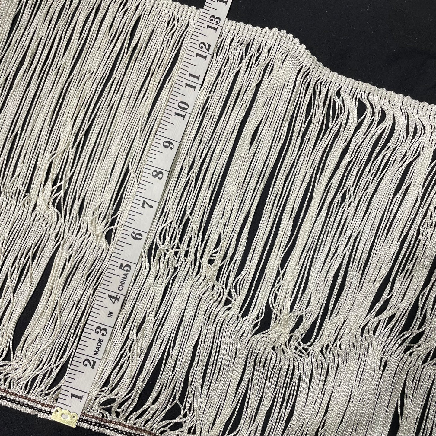 13 Inch Long Fringe Cream