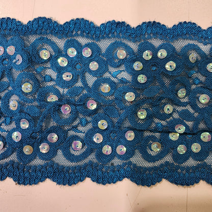 Lace with iridescent sequins