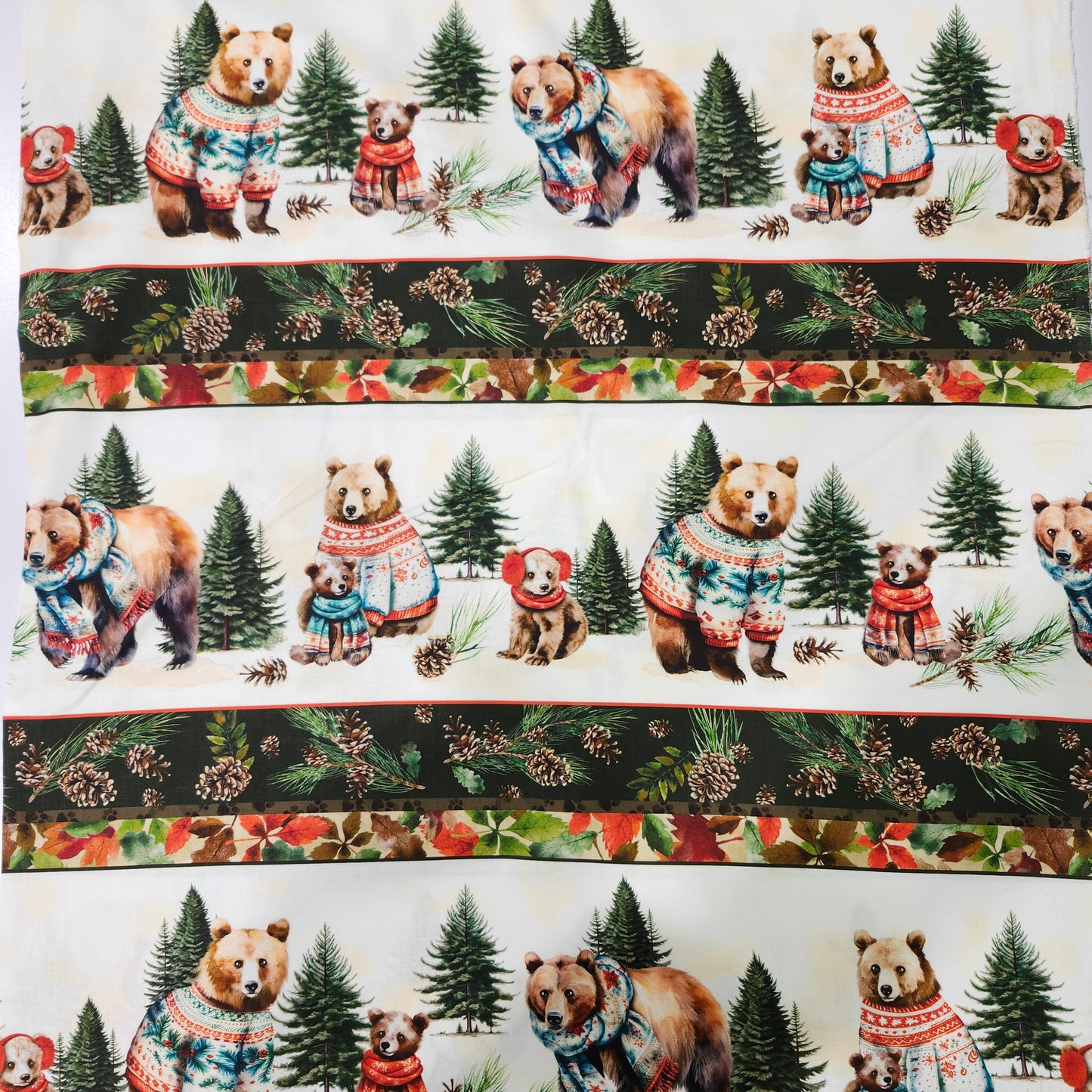 Cotton, Merry Beary, Stripe