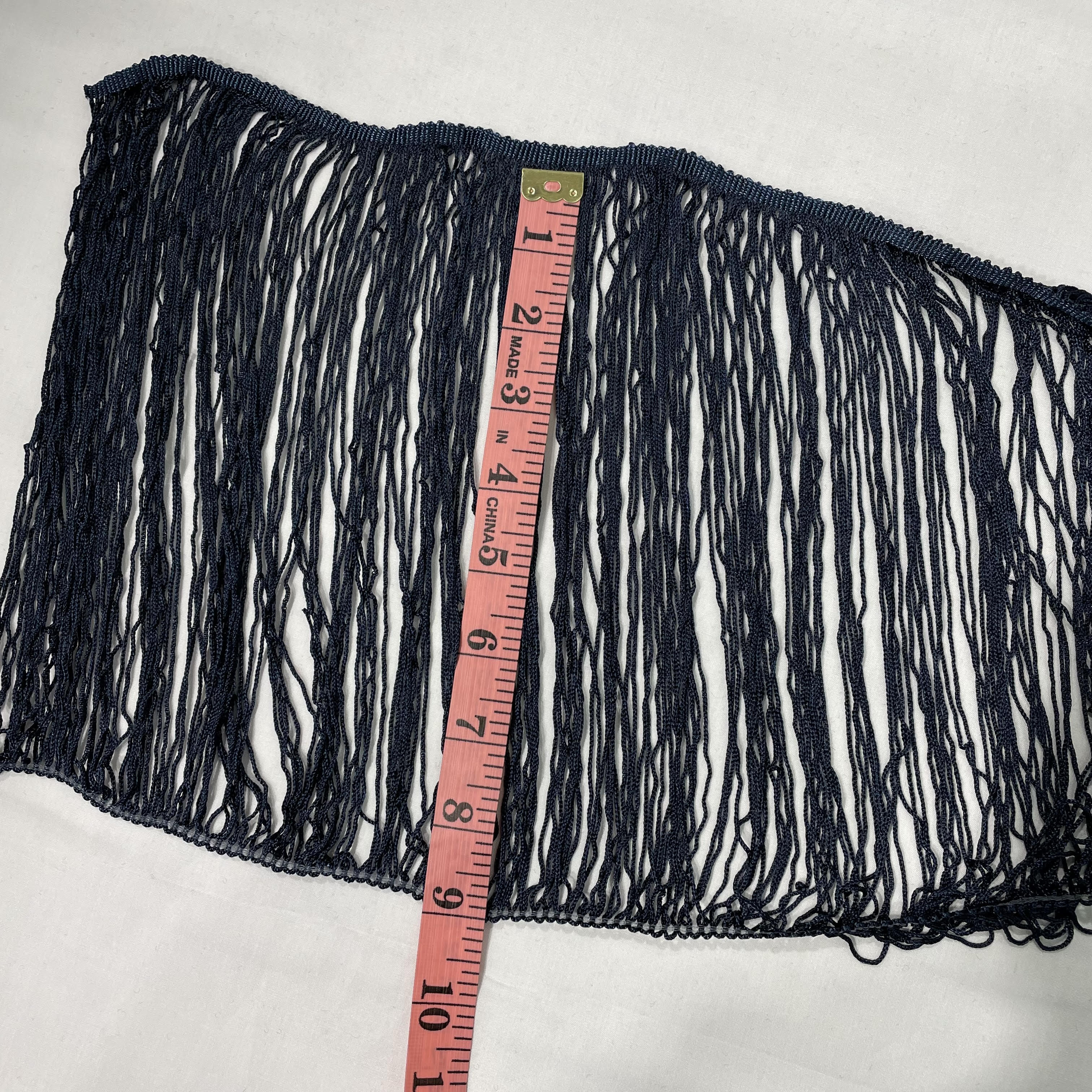 9 Inch Long Fringe Navy