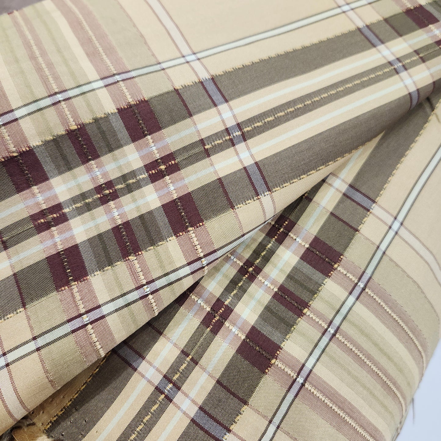 Wide Beige Green Drapery