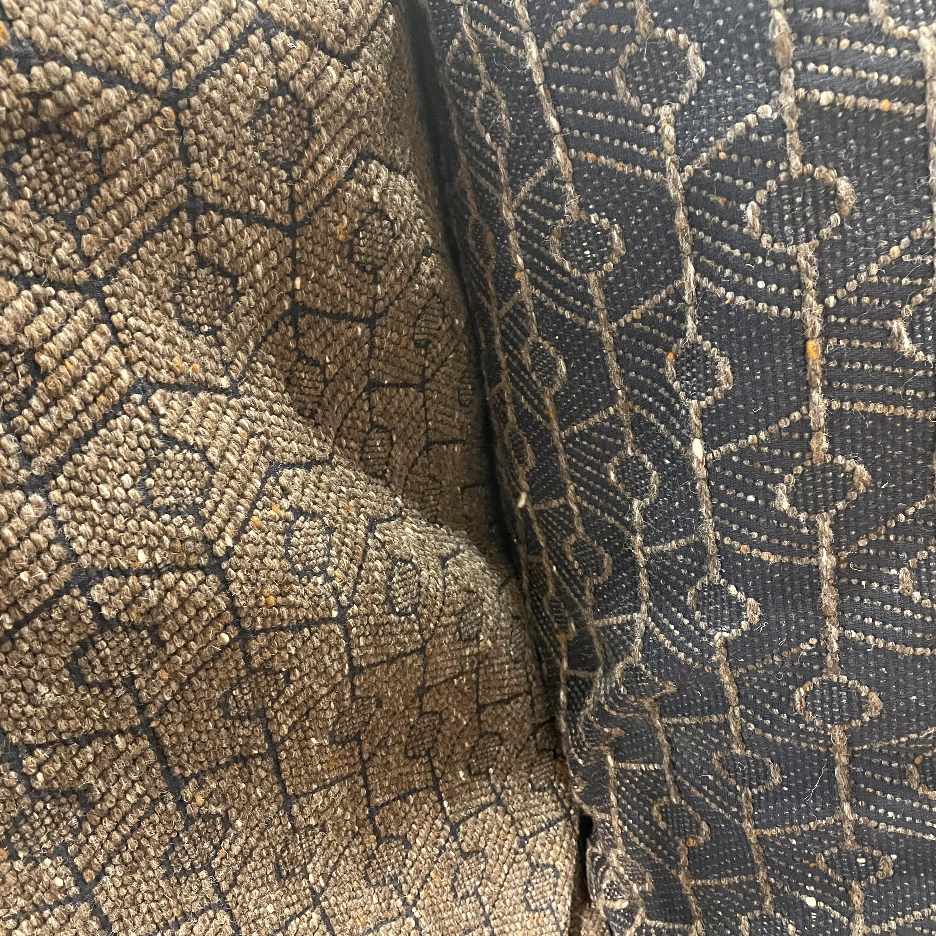 Wool Lincoln Black Brown Fabric