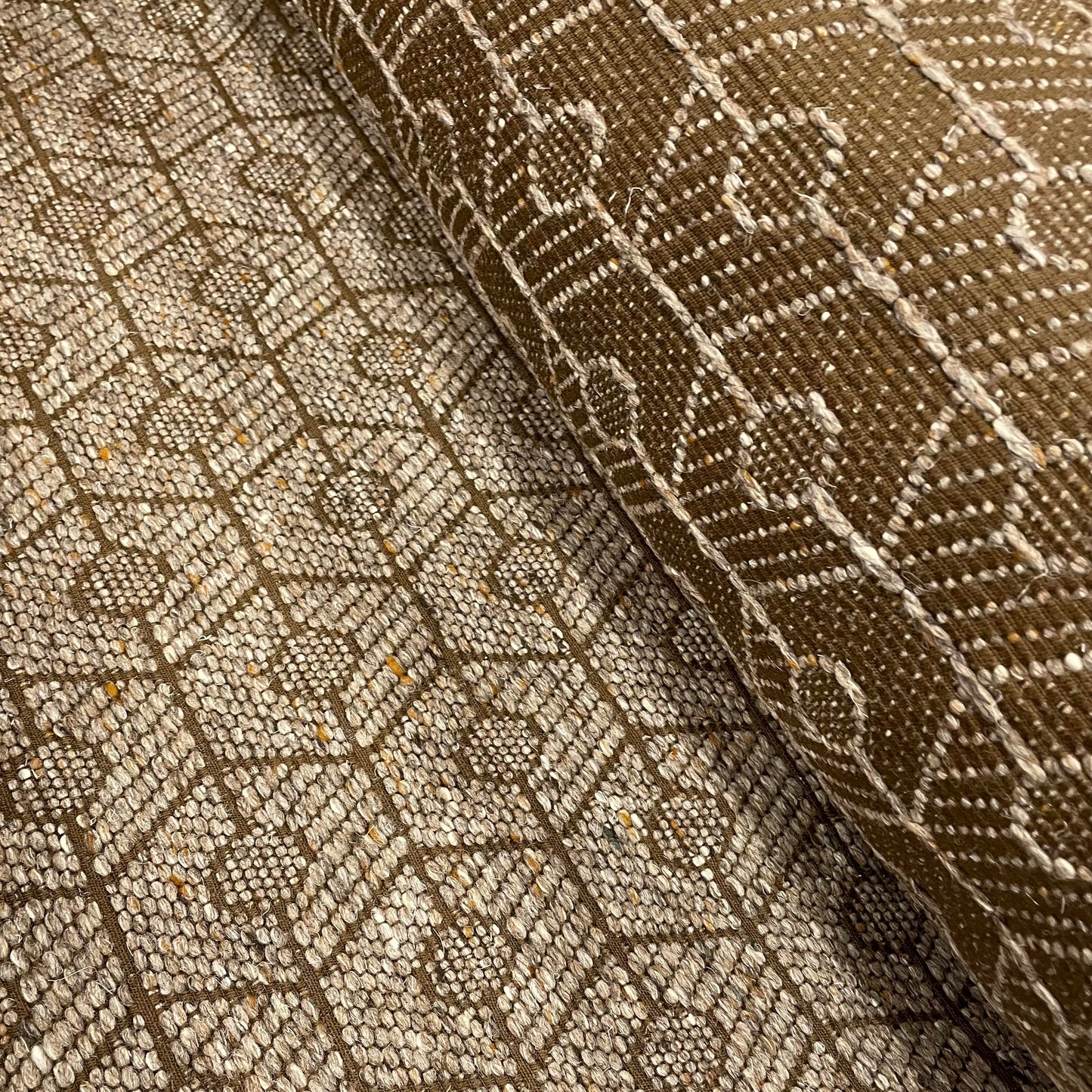 Wool Lincoln Granite Brown Fabric