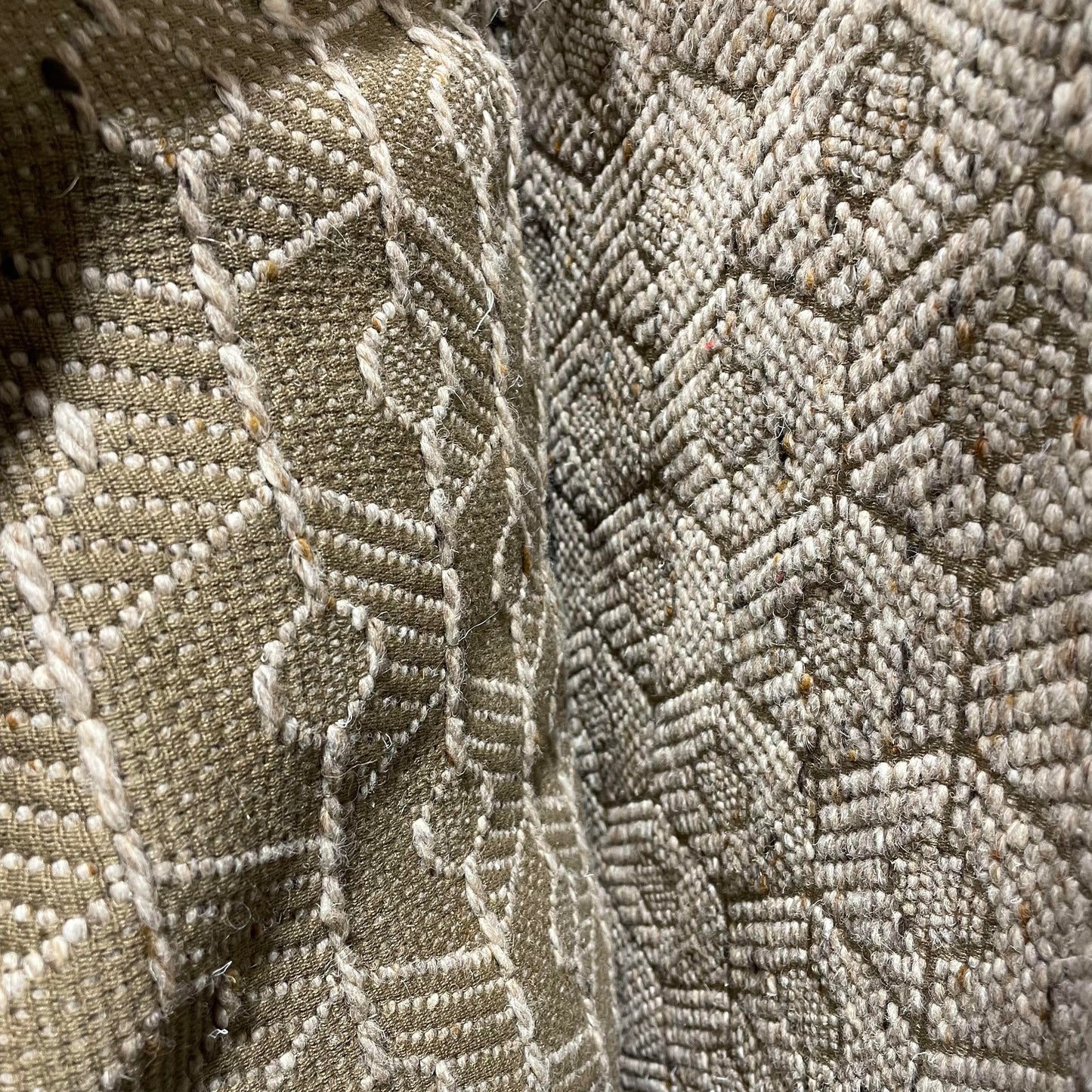 Wool Lincoln Natural Beige Brown Fabric