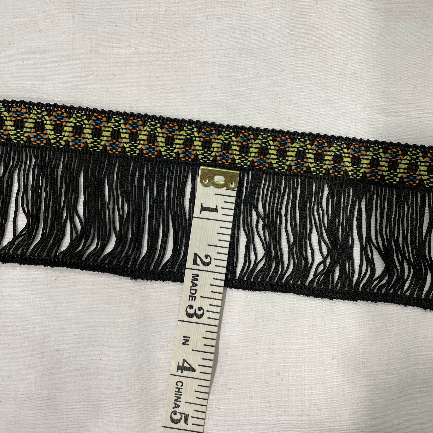 2 Inch Extra Short Fringe With Colourful Trim