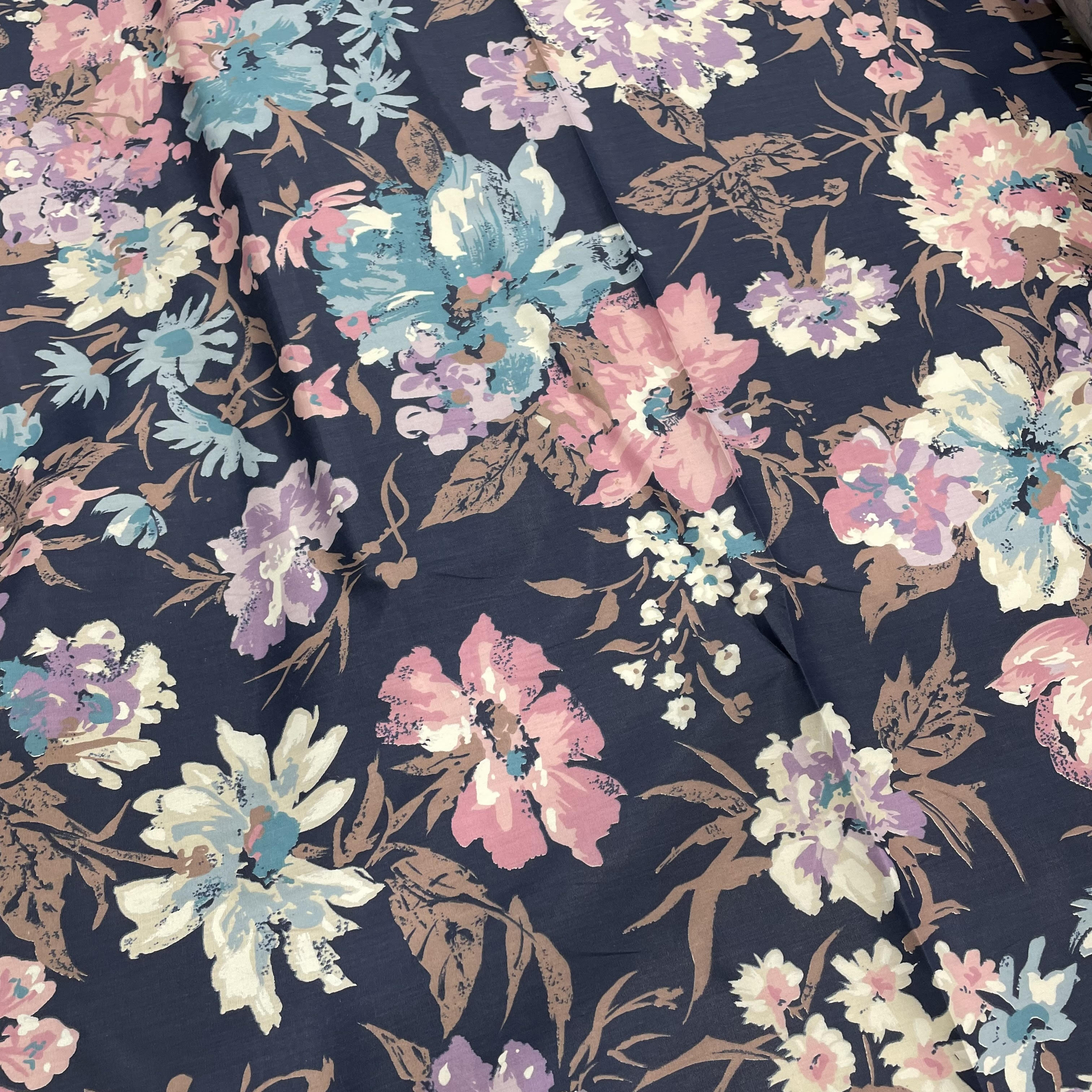 Poly-Cotton, Multicolour Floral,