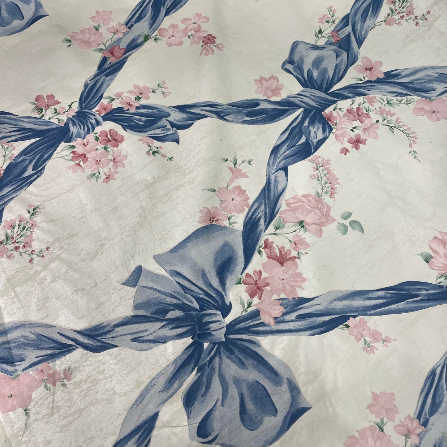 100% Cotton, Bow & Flowers,