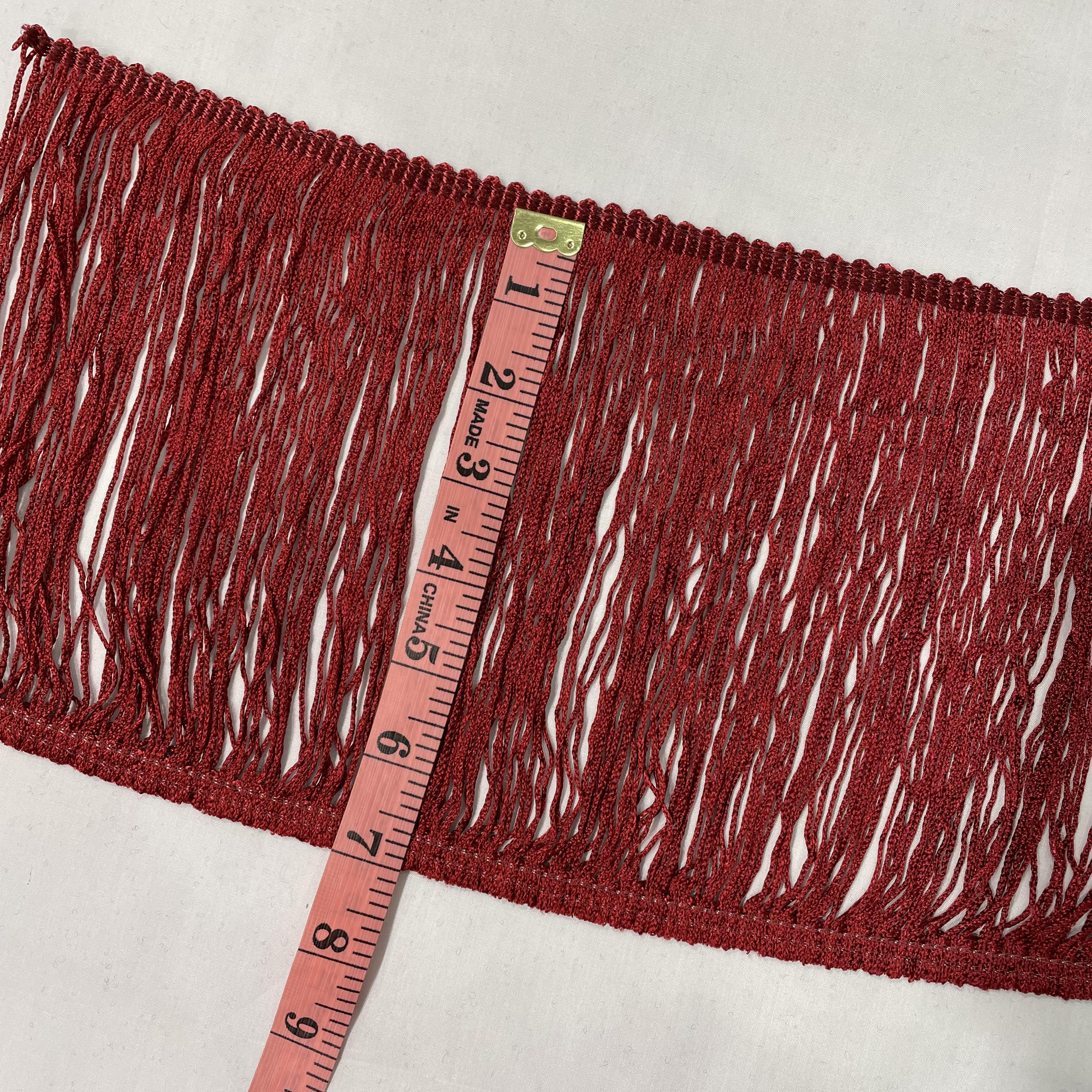 7 Inch Medium Fringe Burgundy