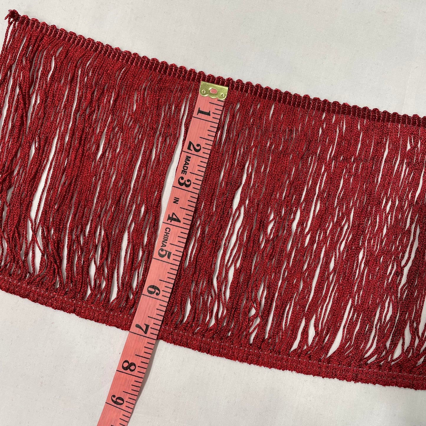 7 Inch Medium Fringe Burgundy