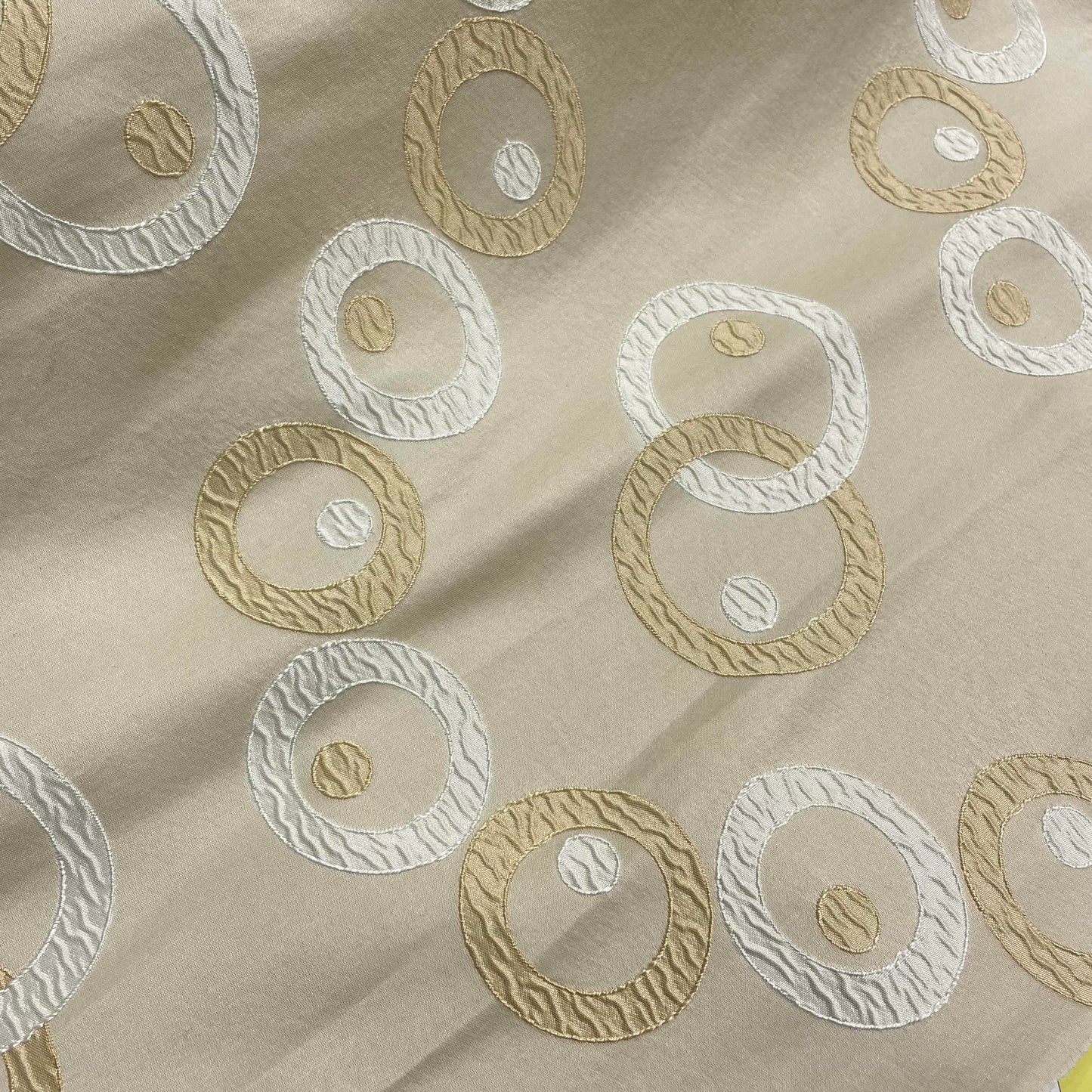 Upholstery with Ring Pattern Cream