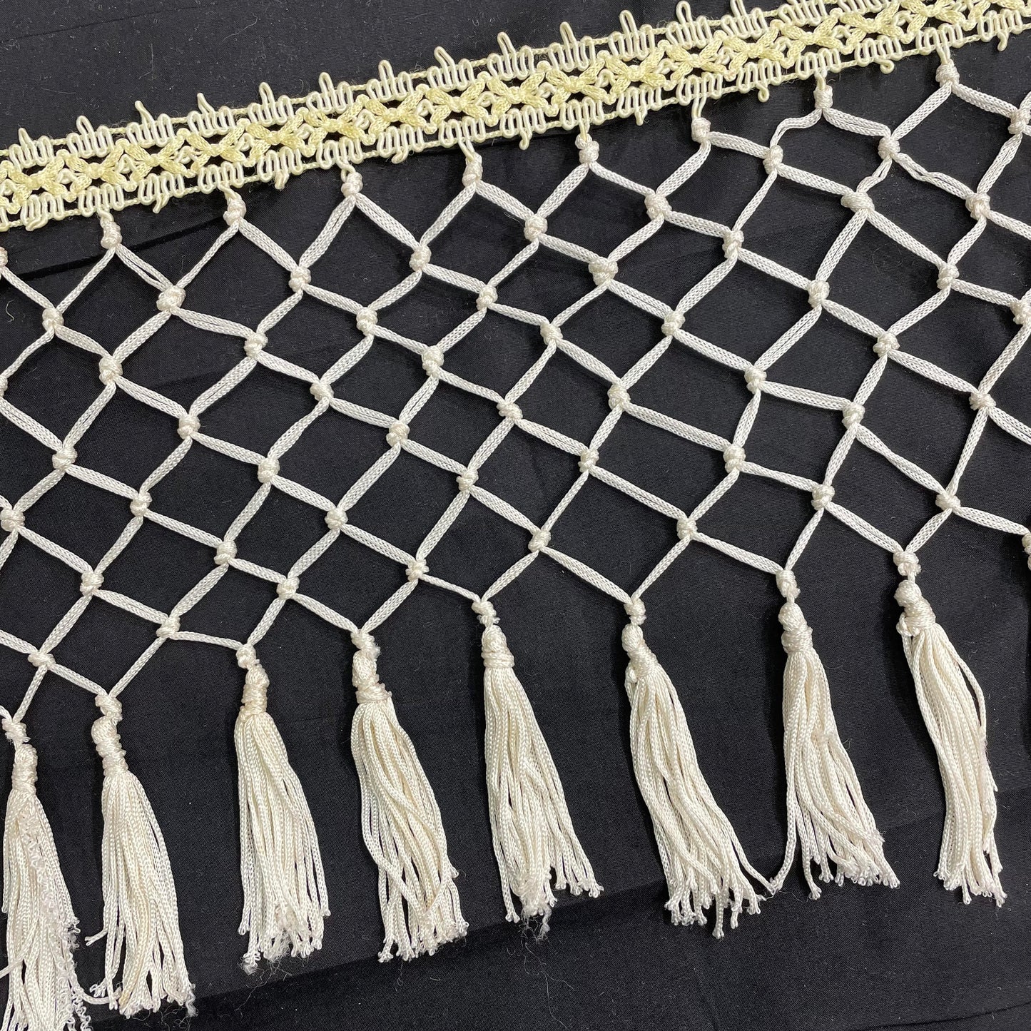 9 Inch Long Tassel Fringe Cream