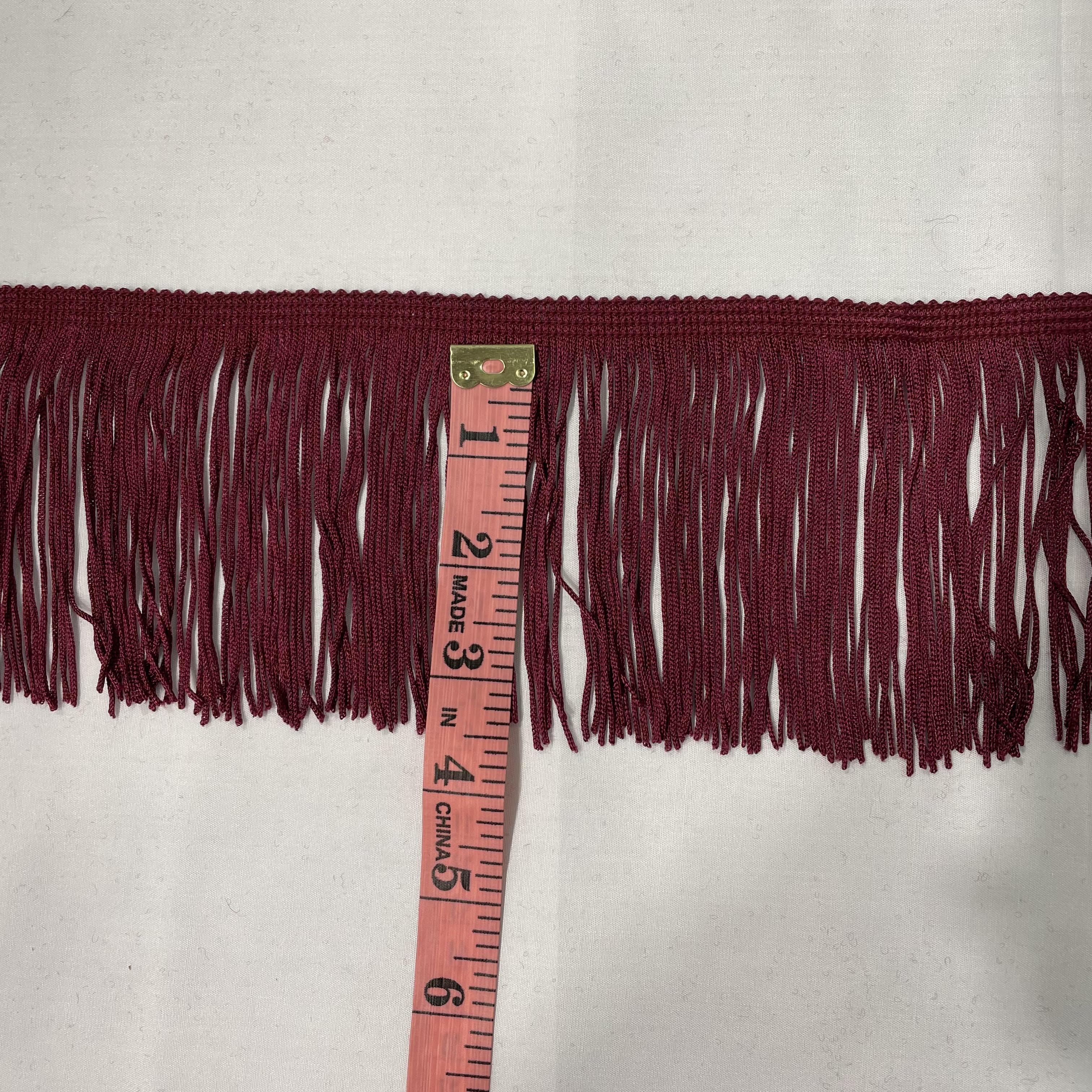 3.5 Inch Short Fringe Deep Burgundy