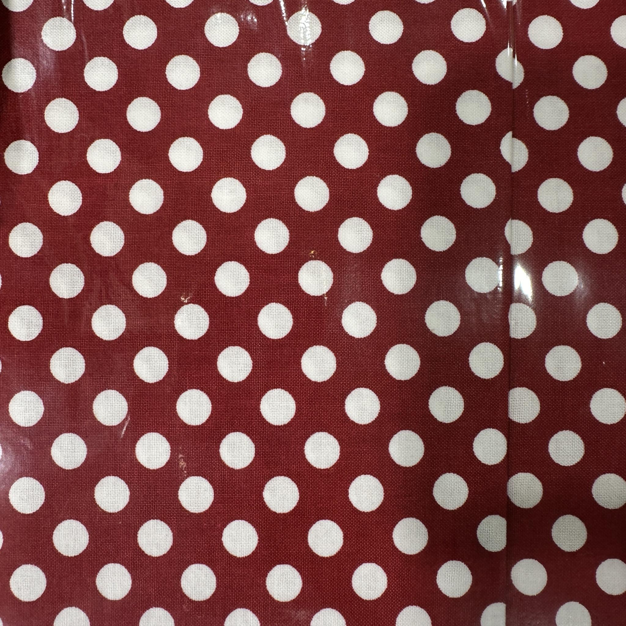 Cotton Polka Dots White on Red
