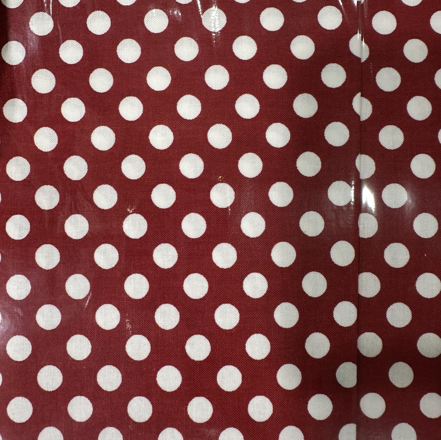 Cotton Polka Dots White on Red