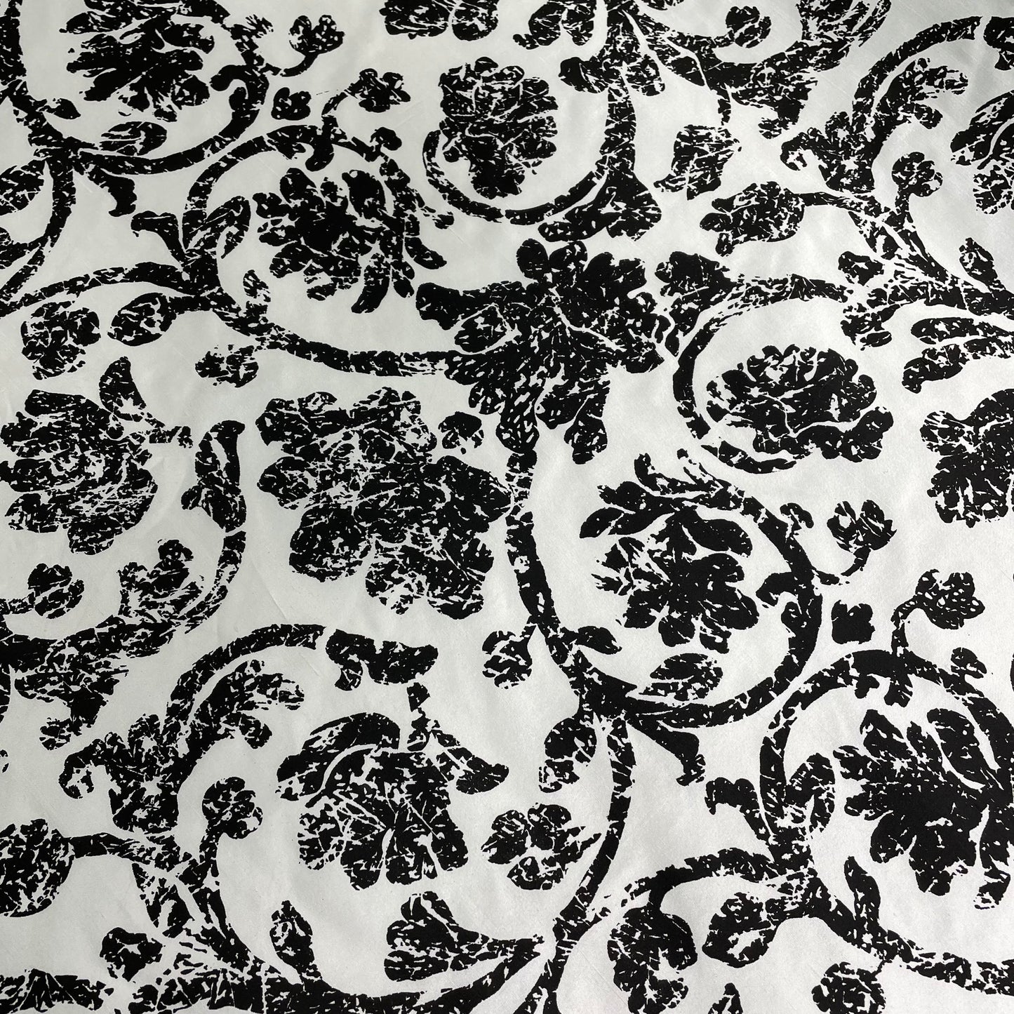 100% Silk, Floral Damask,