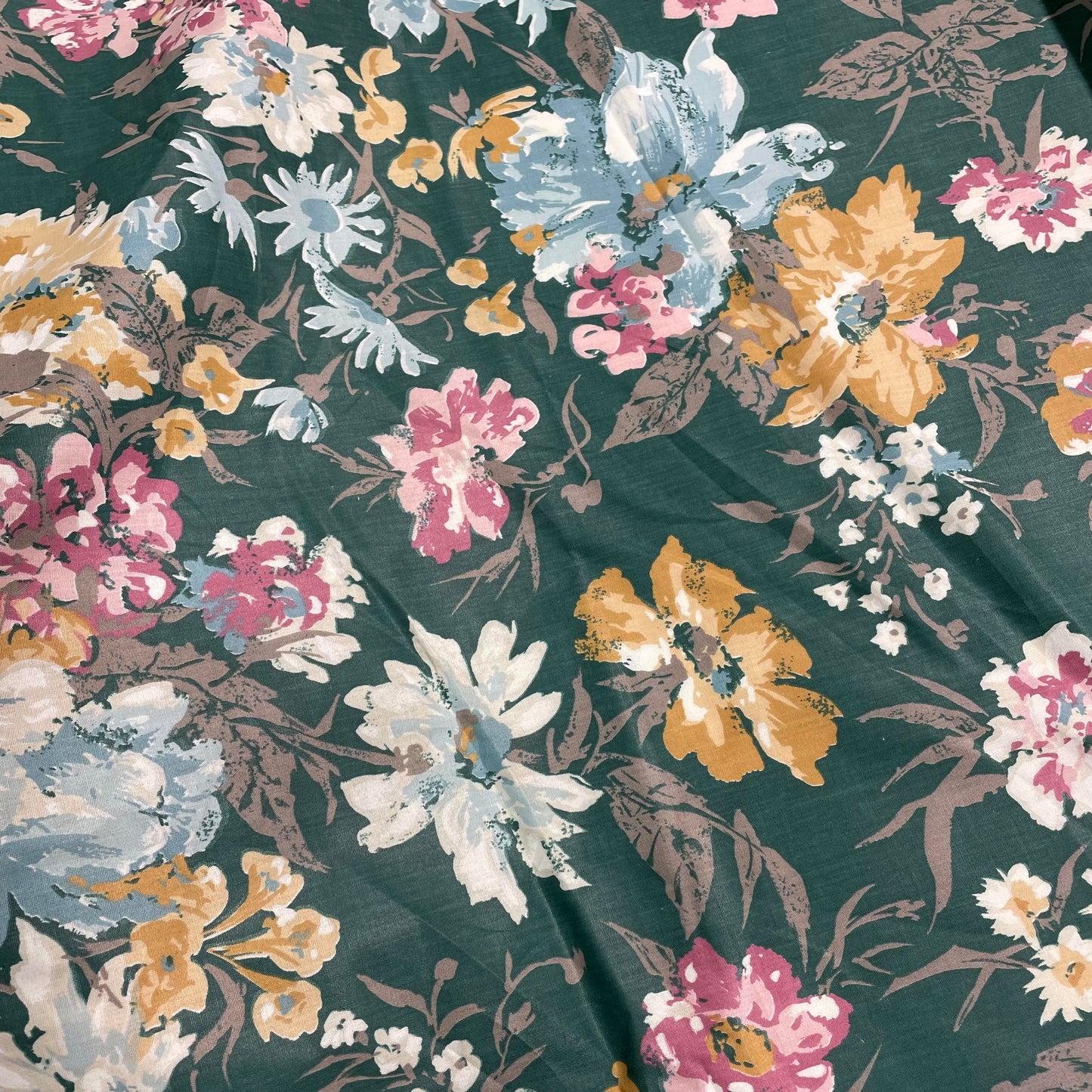 Poly-Cotton, Multicolour Floral,