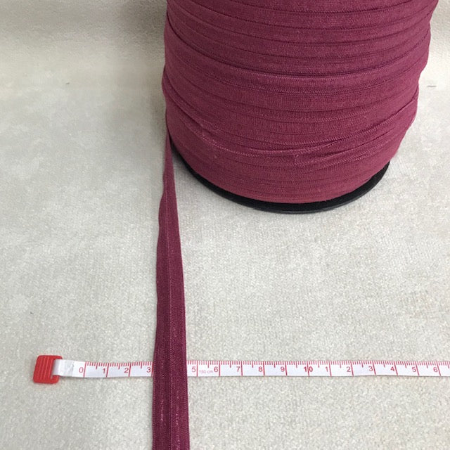 Elastic 0.63" Flat Trim Burgundy