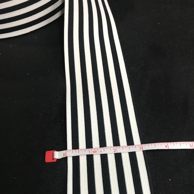 Elastic 3" Flat Trim Striped