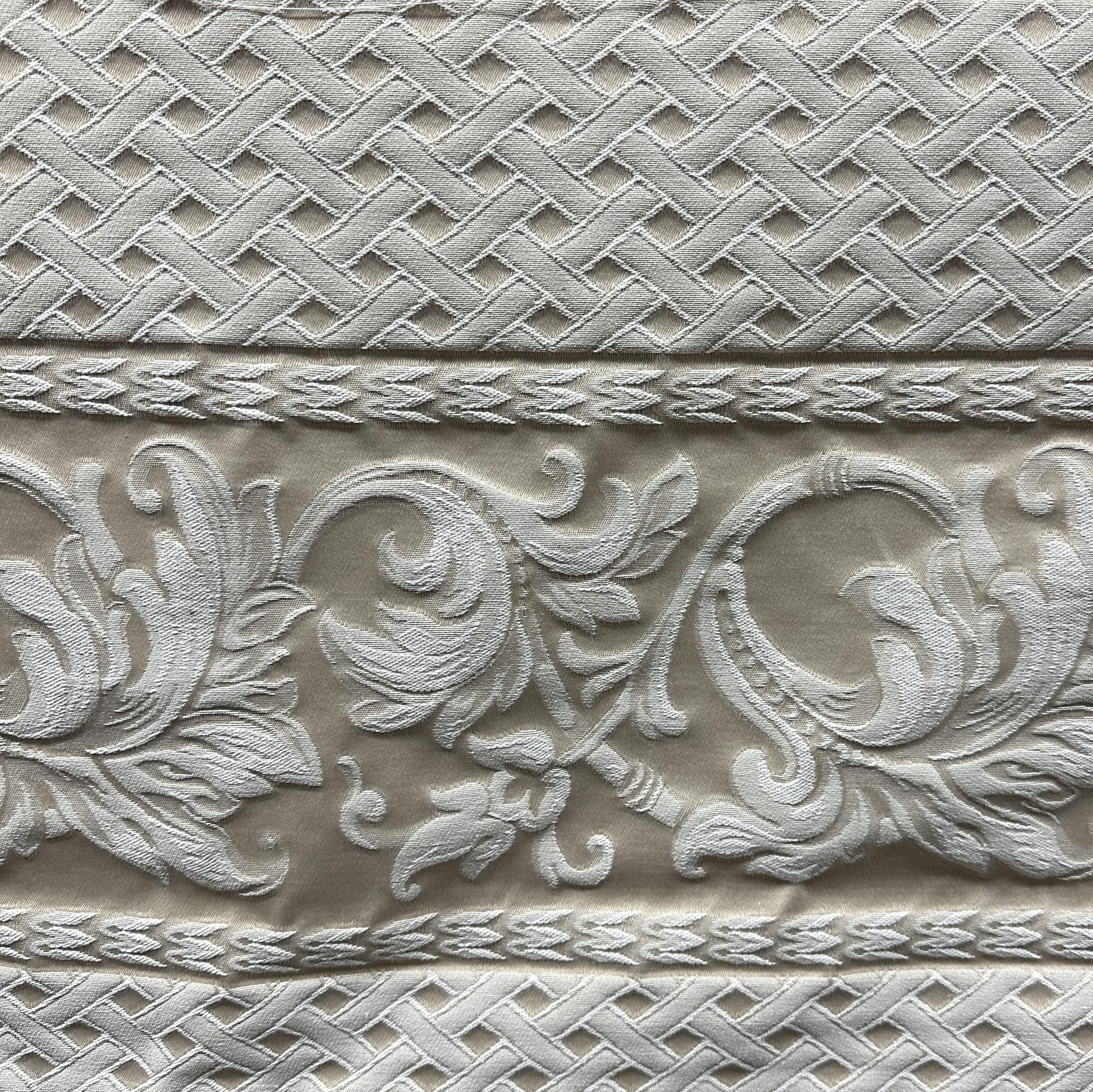 Upholstery Fabric, White Flowers & Gold