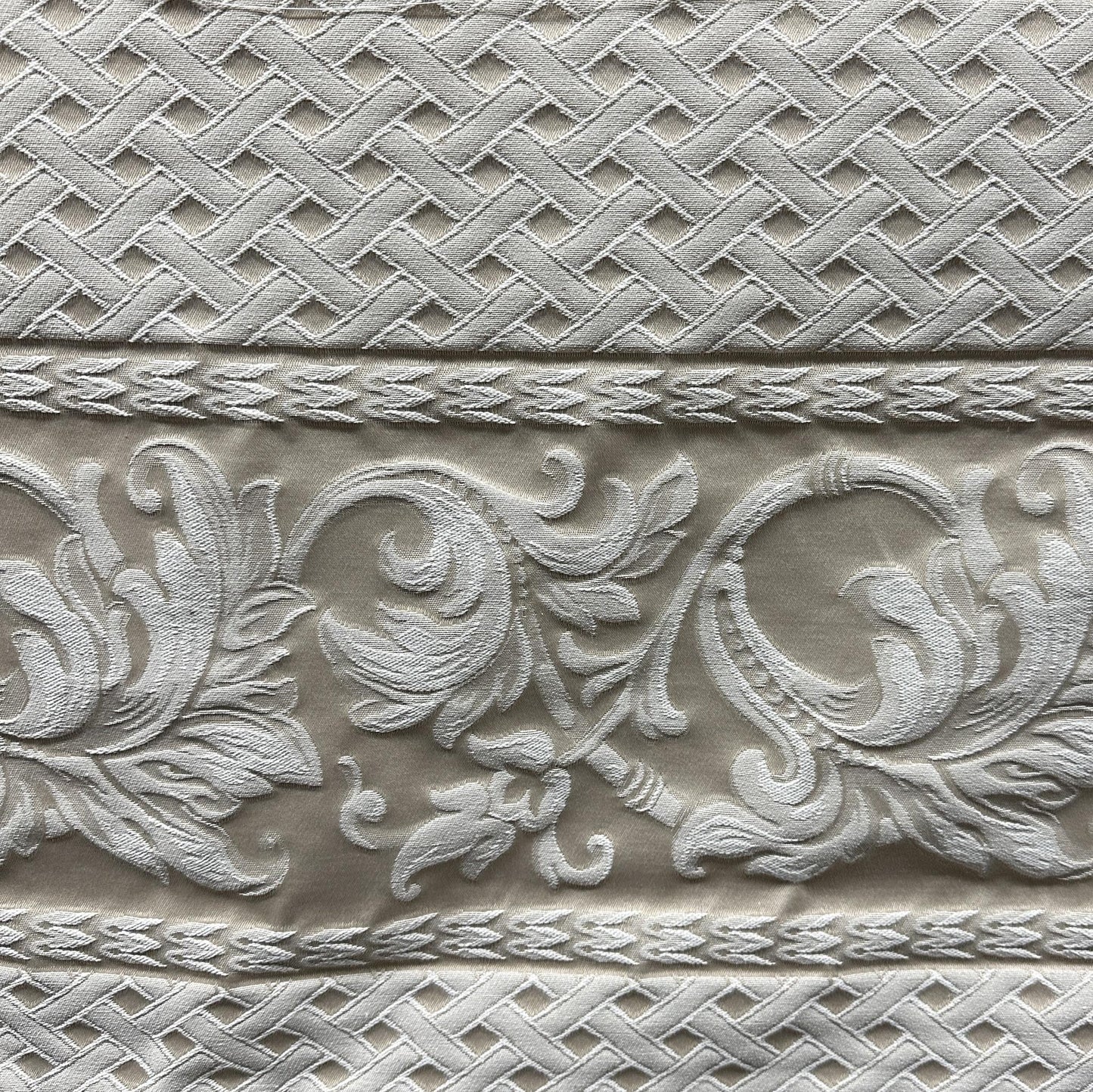 Upholstery Fabric, White Flowers & Gold