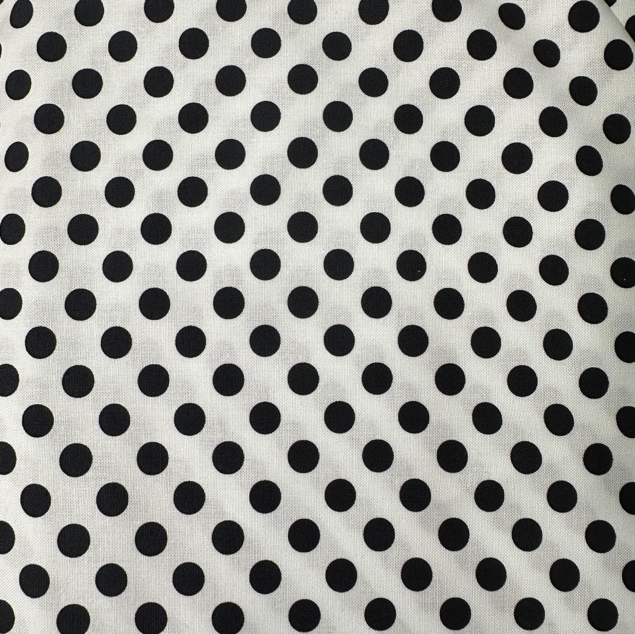 Cotton Polka Dots Black on White