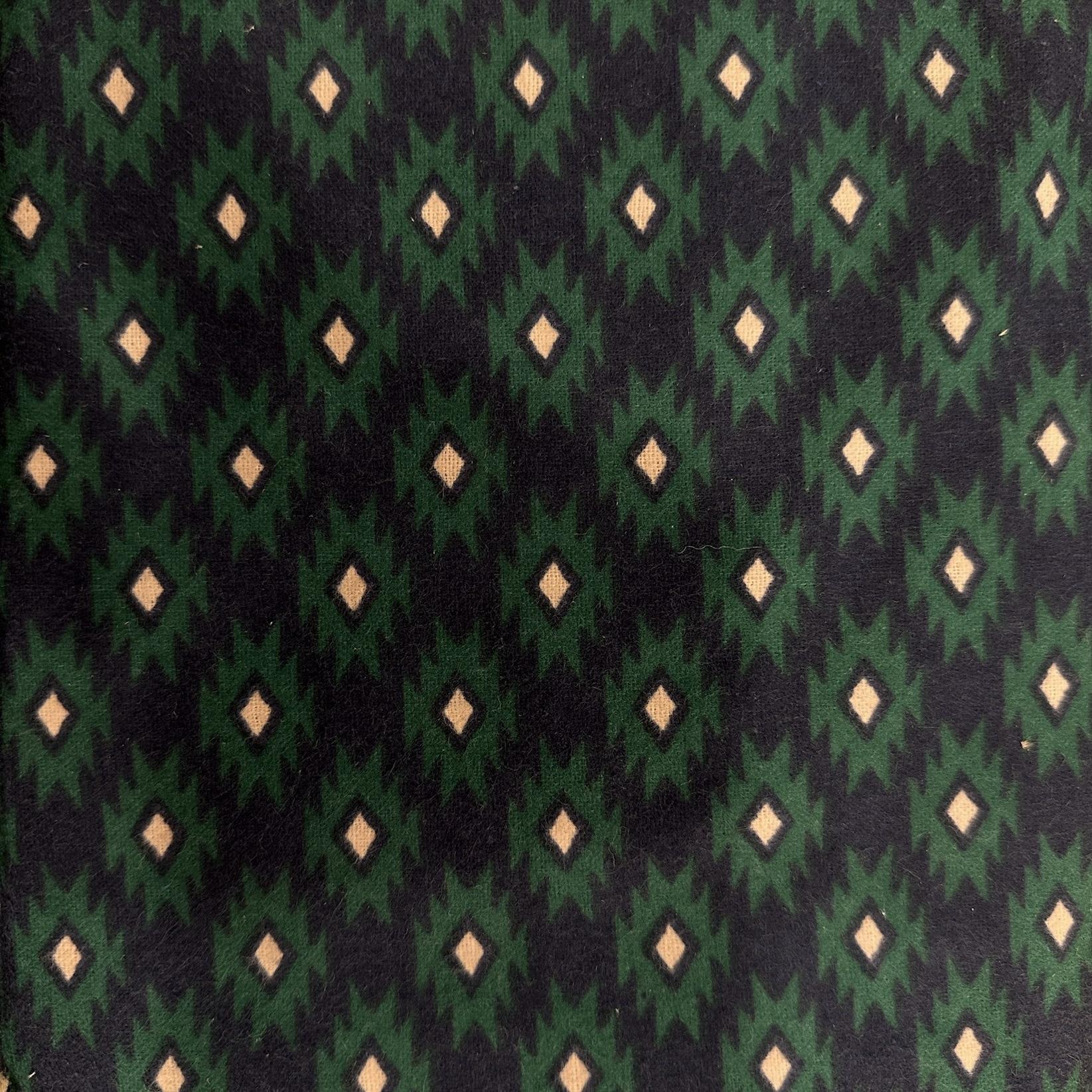 Flannel Geometry Blocks Green