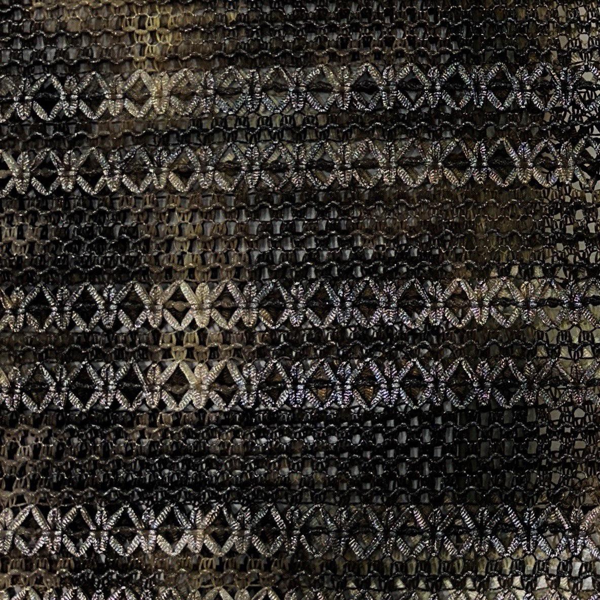 Fashion Lace Fabric, Silver Shiny