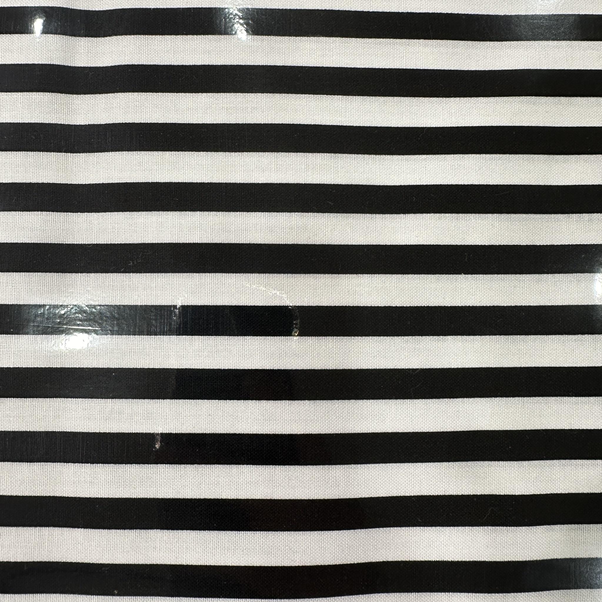 Cotton Stripes Black on White