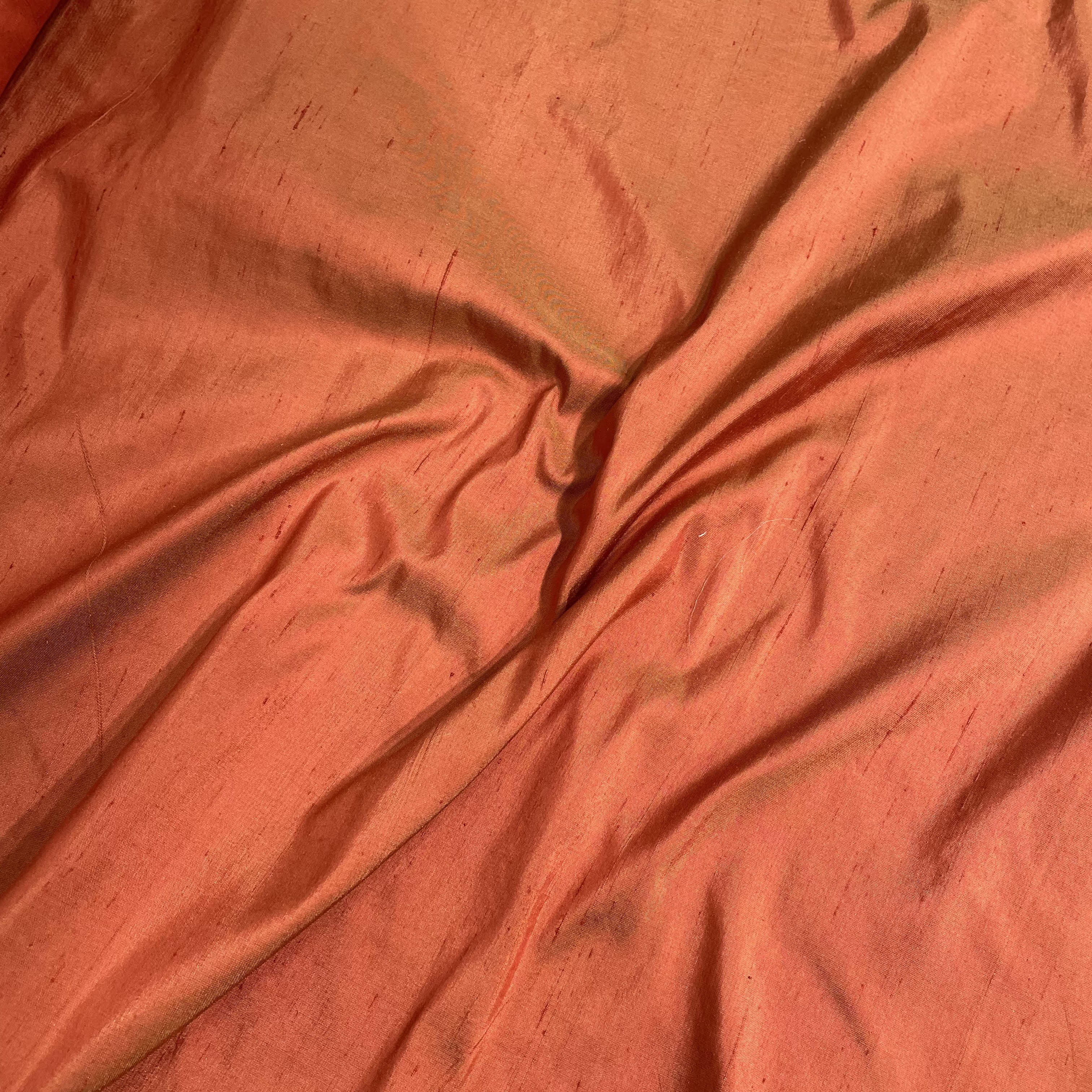 100% Silk, Dupioni, Terracotta