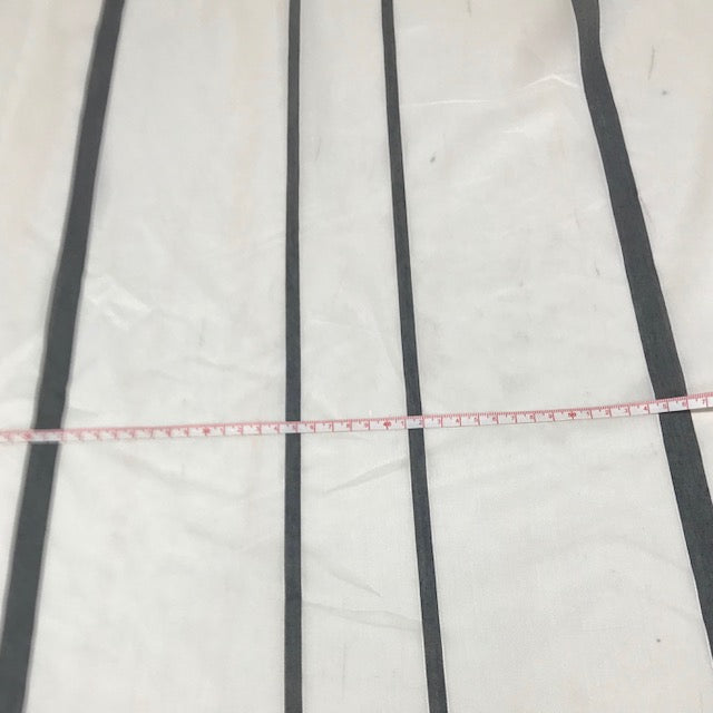 Sheer Wide Width Stripe Dark Grey