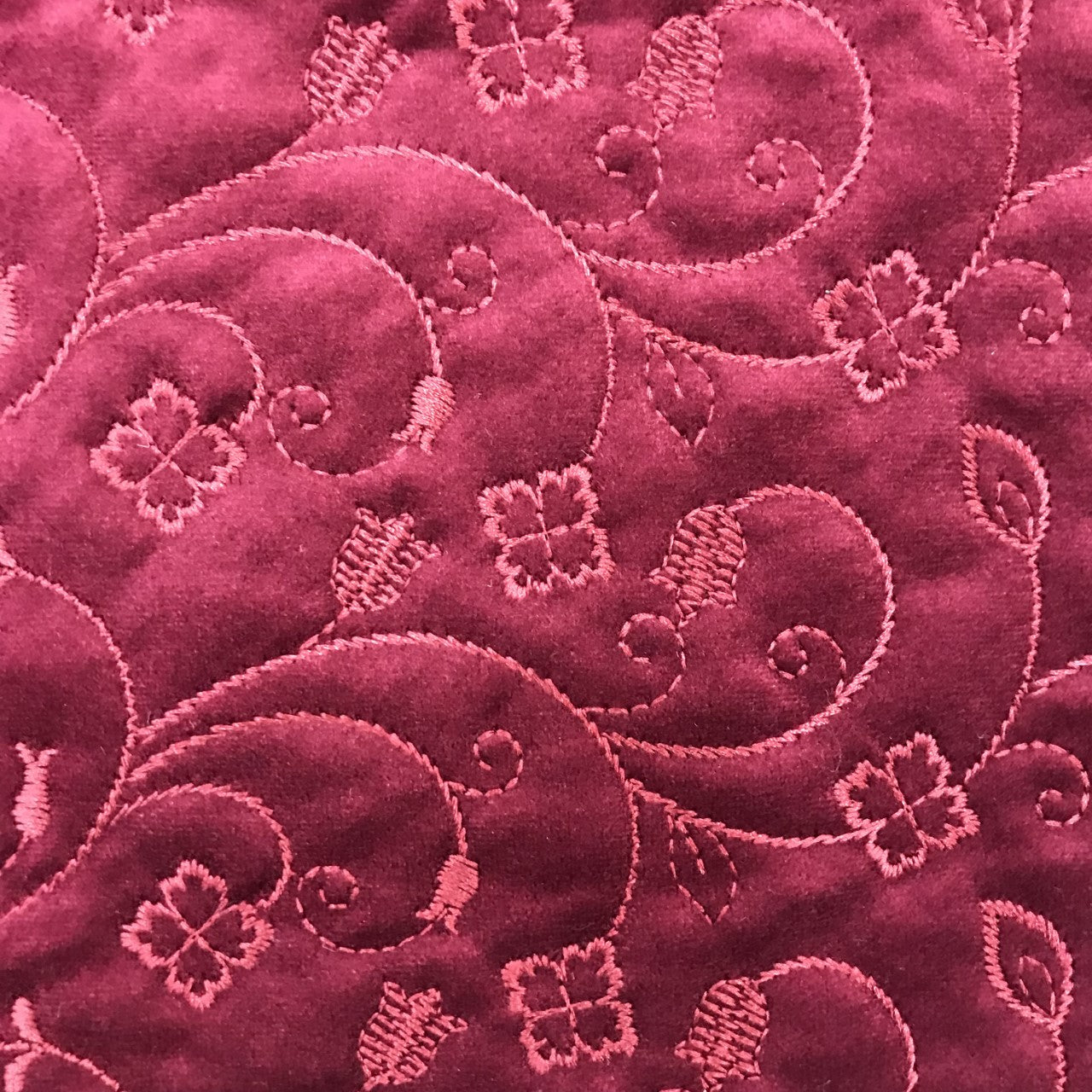Quilted Batting Velveteen Burgundy