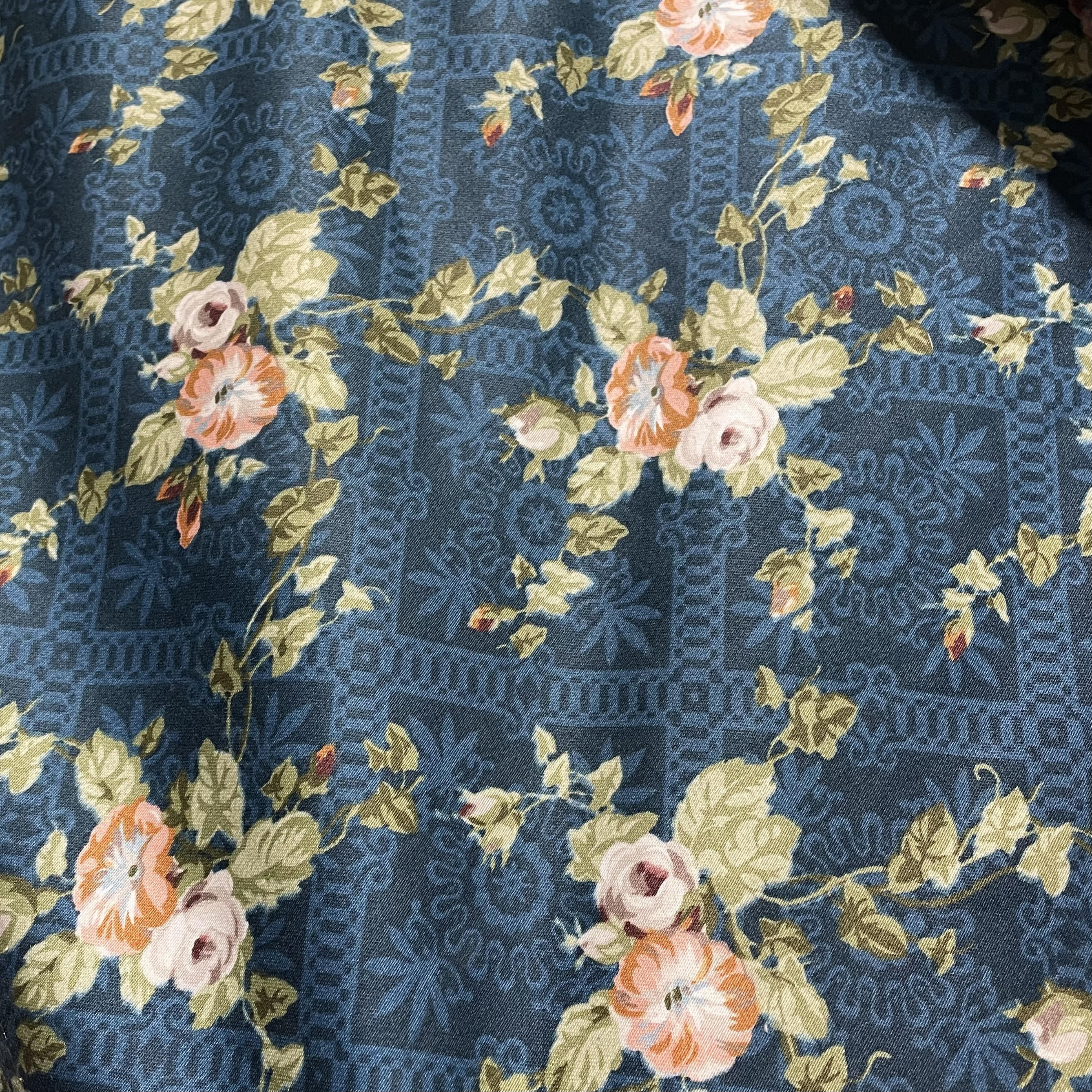 100% Cotton, Floral & Vines,