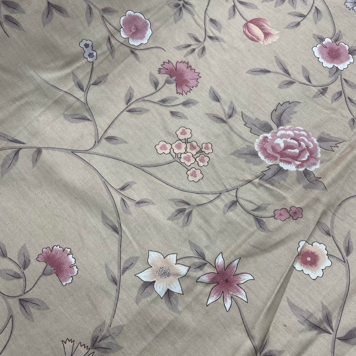 100% Cotton, Pink Flora,