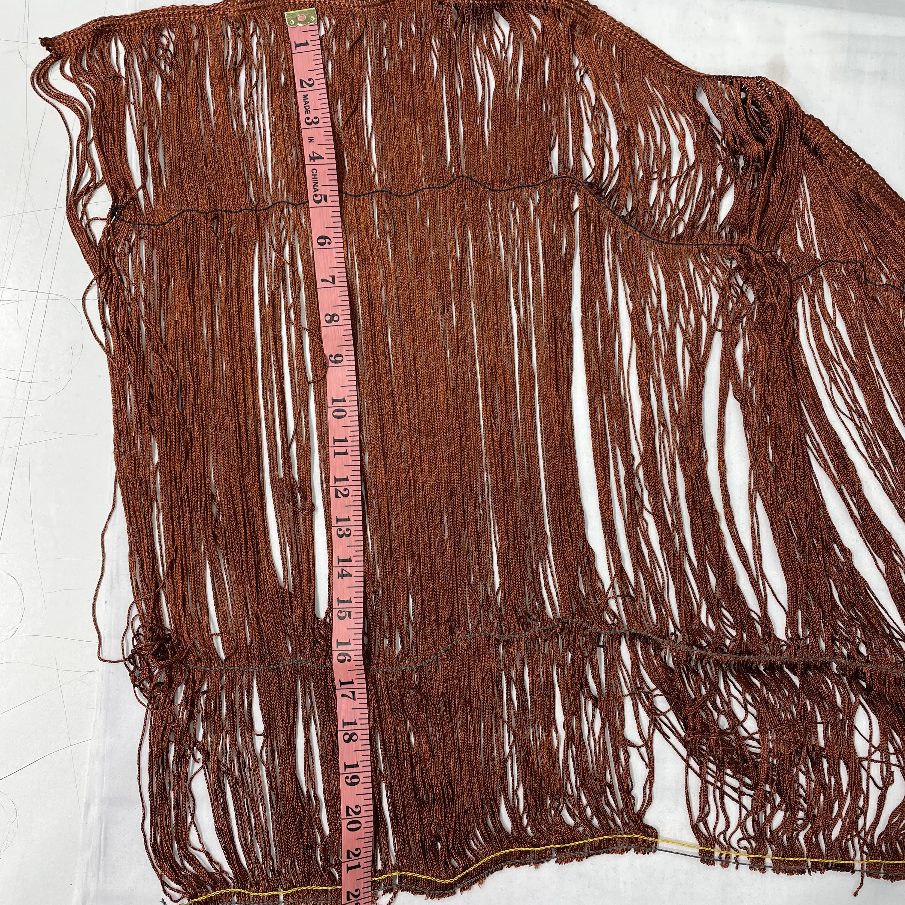 22 Inch Extra Long Fringe Rust