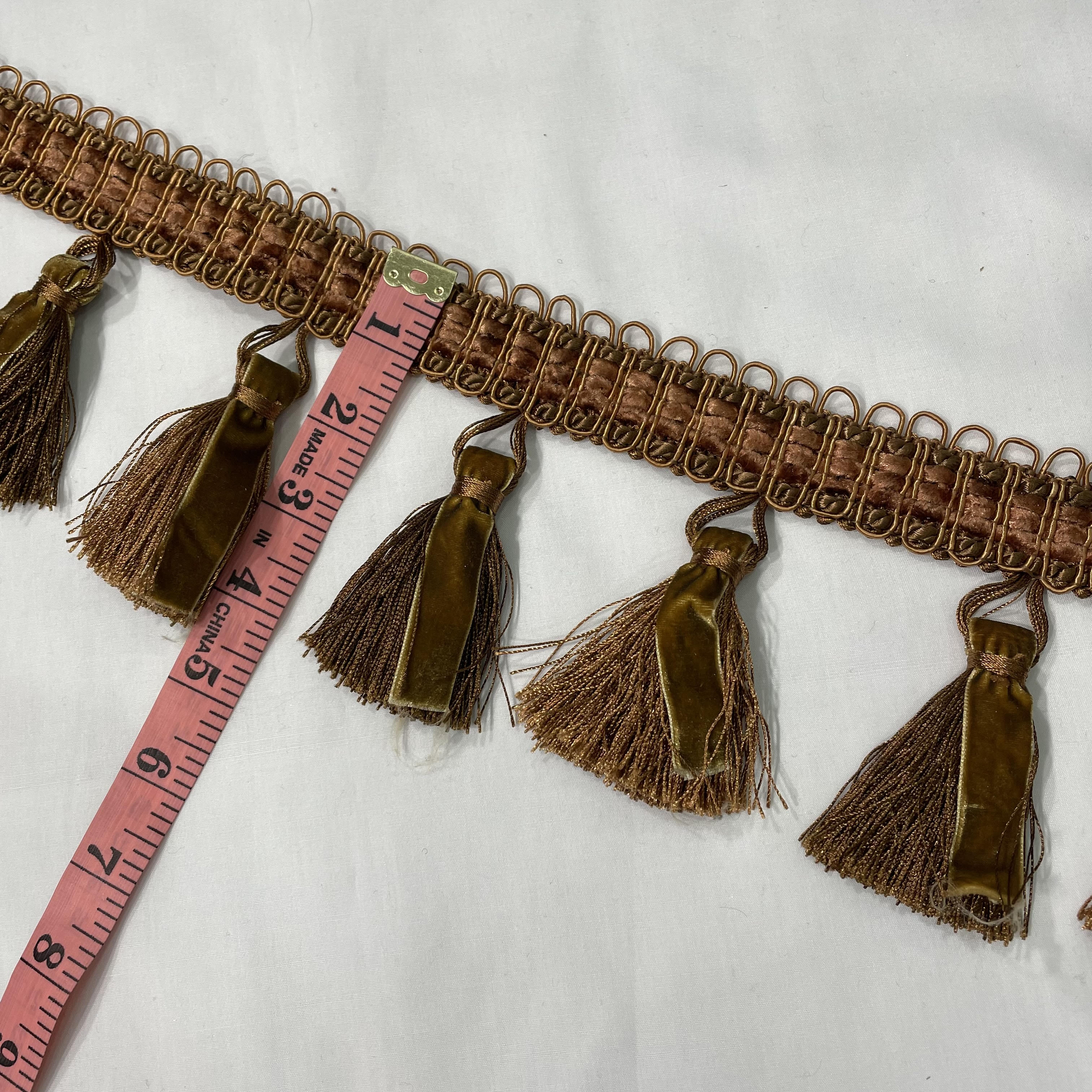 5 Inch Upholstery Tassel with Velvet Ribbon Bronze