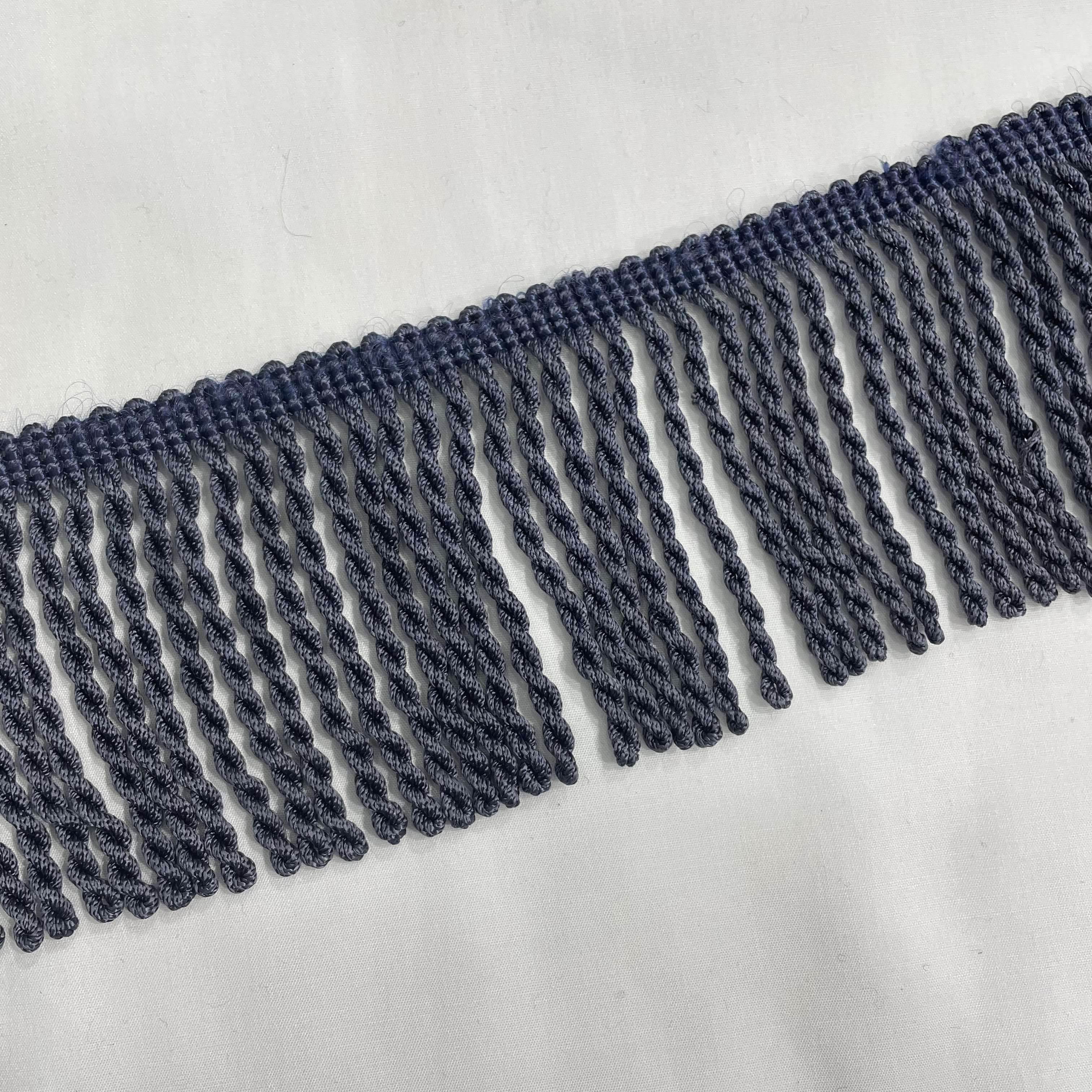 3 Inch Upholstery Fringe Pale Navy